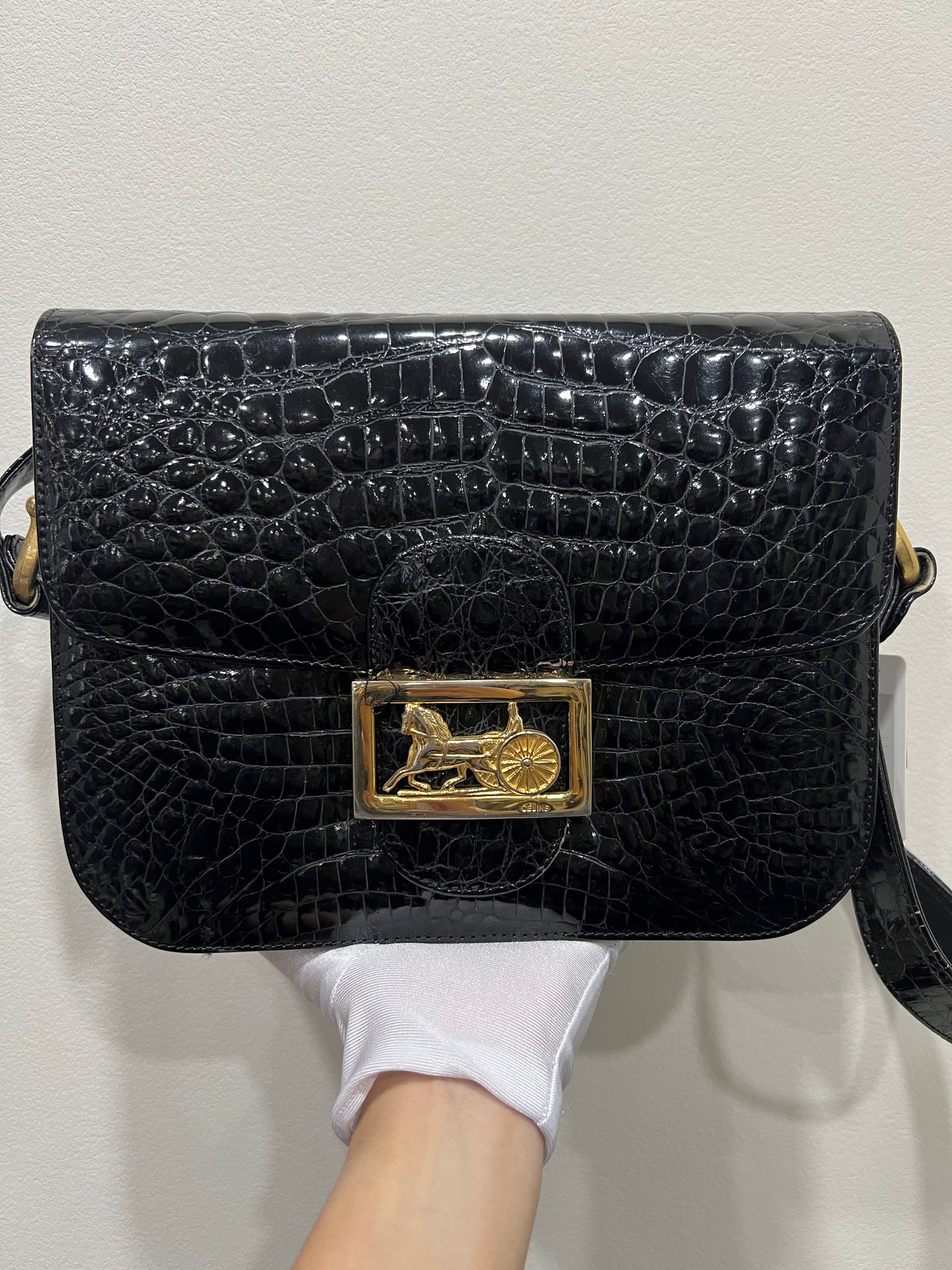 CELINE Crocodile Buckle bag