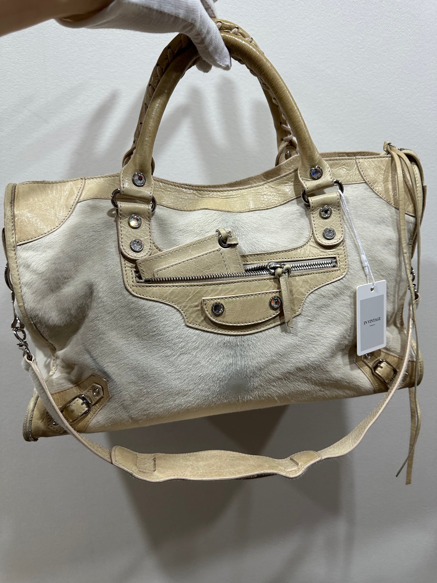 Balenciaga city bag pony hair
