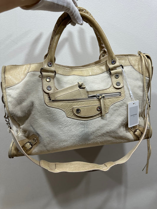 Balenciaga city bag pony hair