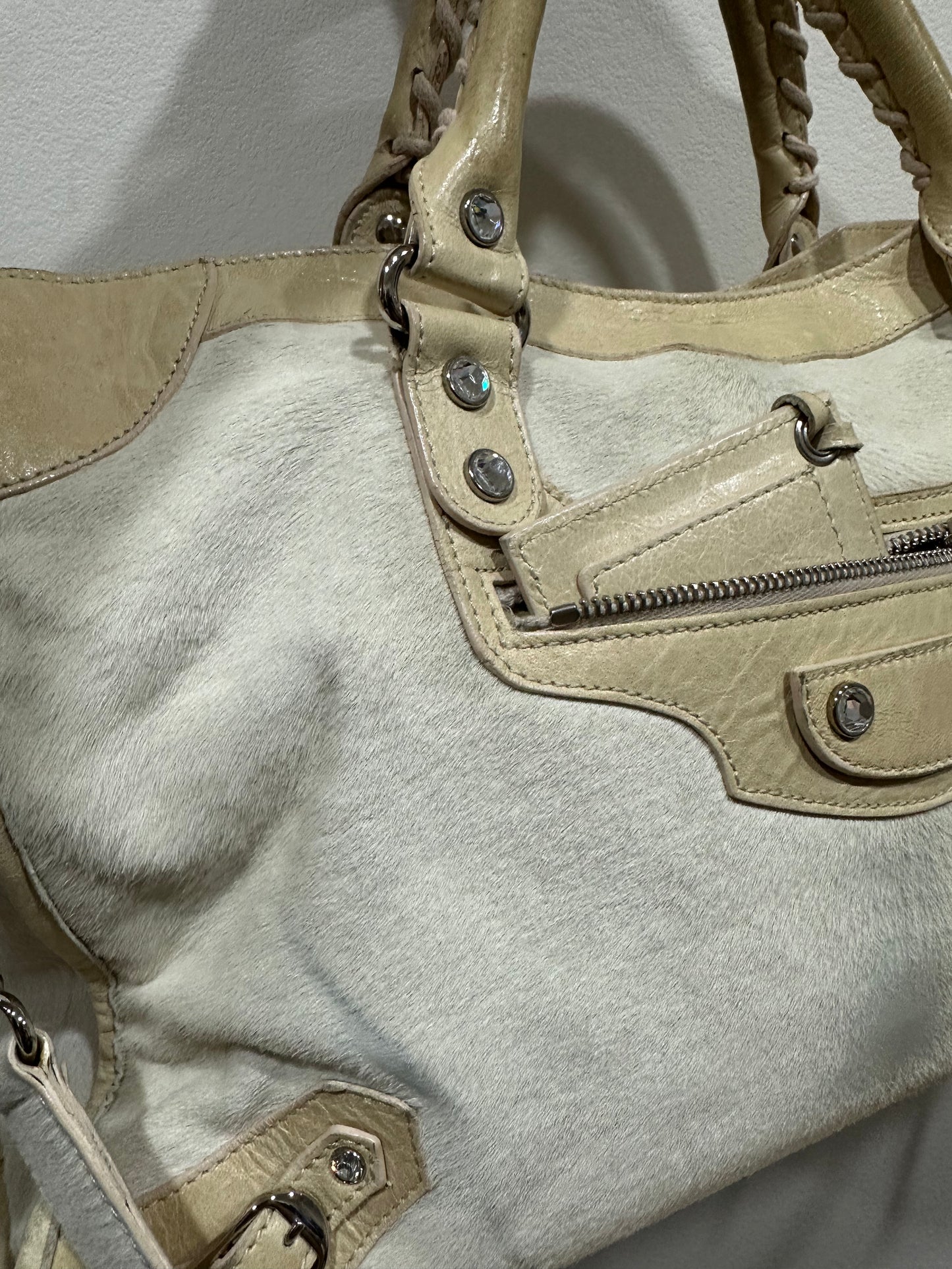 Balenciaga city bag pony hair