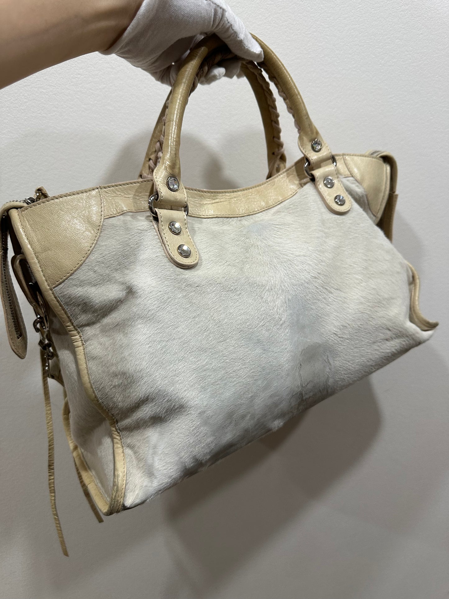 Balenciaga city bag pony hair