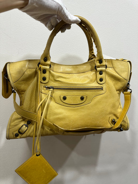 Balenciaga city bag yellow