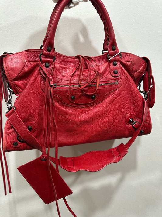 Balenciaga city bag red