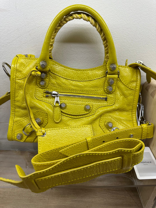 Balenciaga city bag small yellow