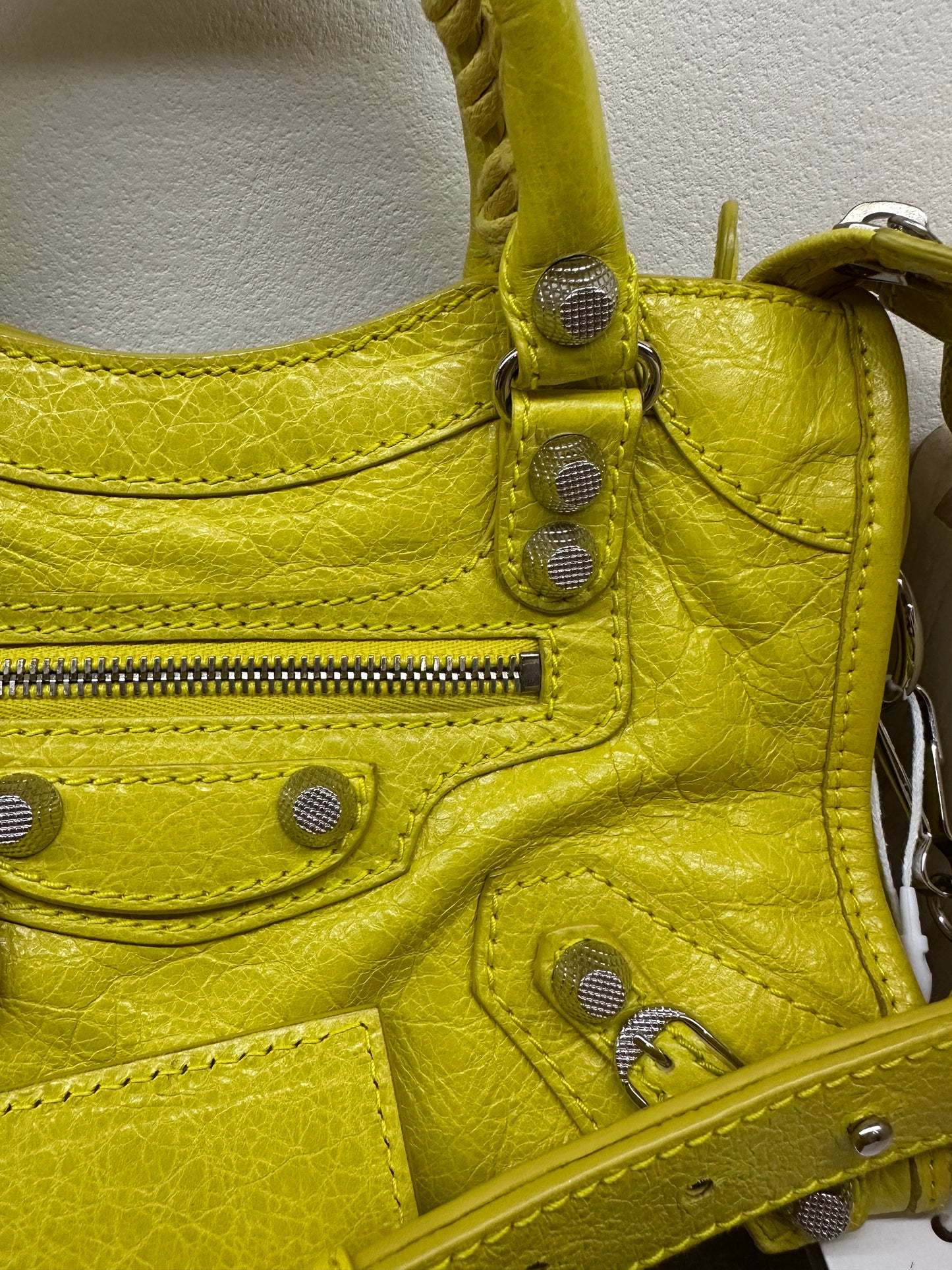 Balenciaga city bag small yellow