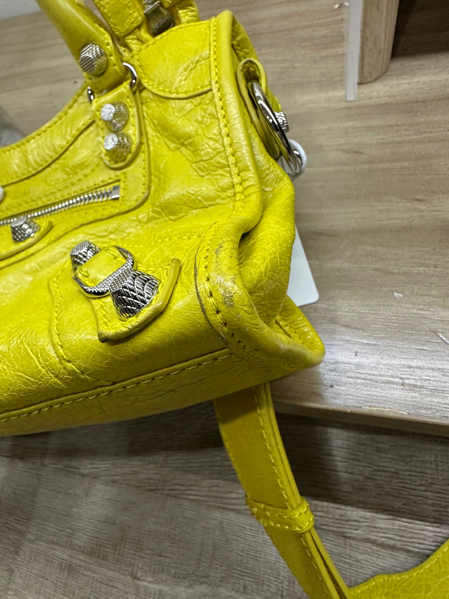 Balenciaga city bag small yellow