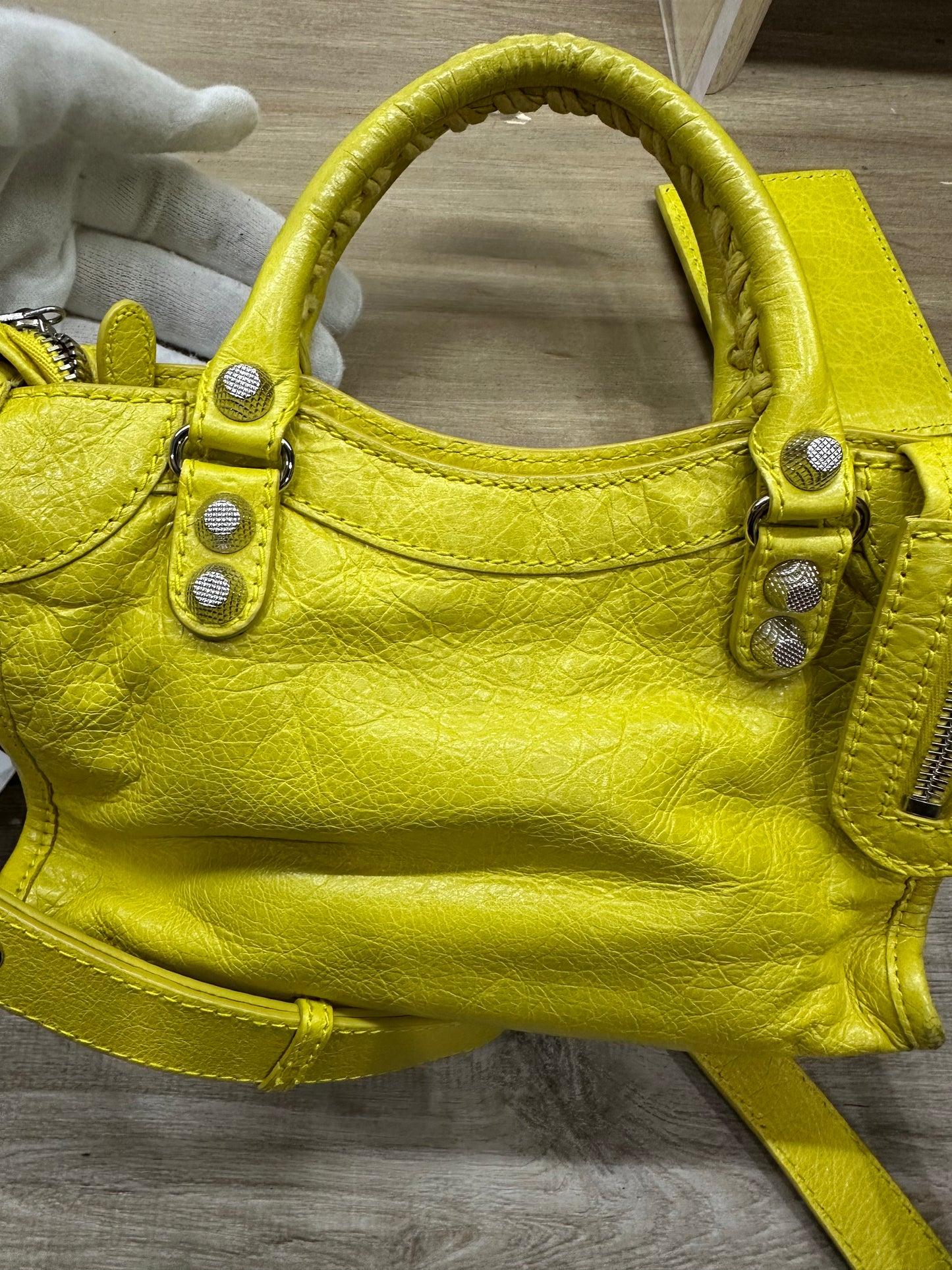Balenciaga city bag small yellow