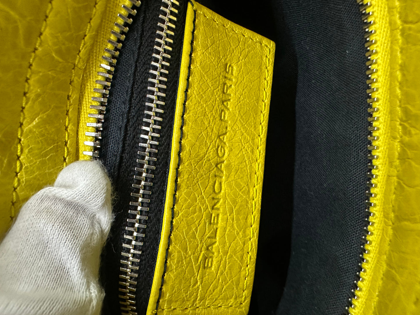 Balenciaga city bag small yellow