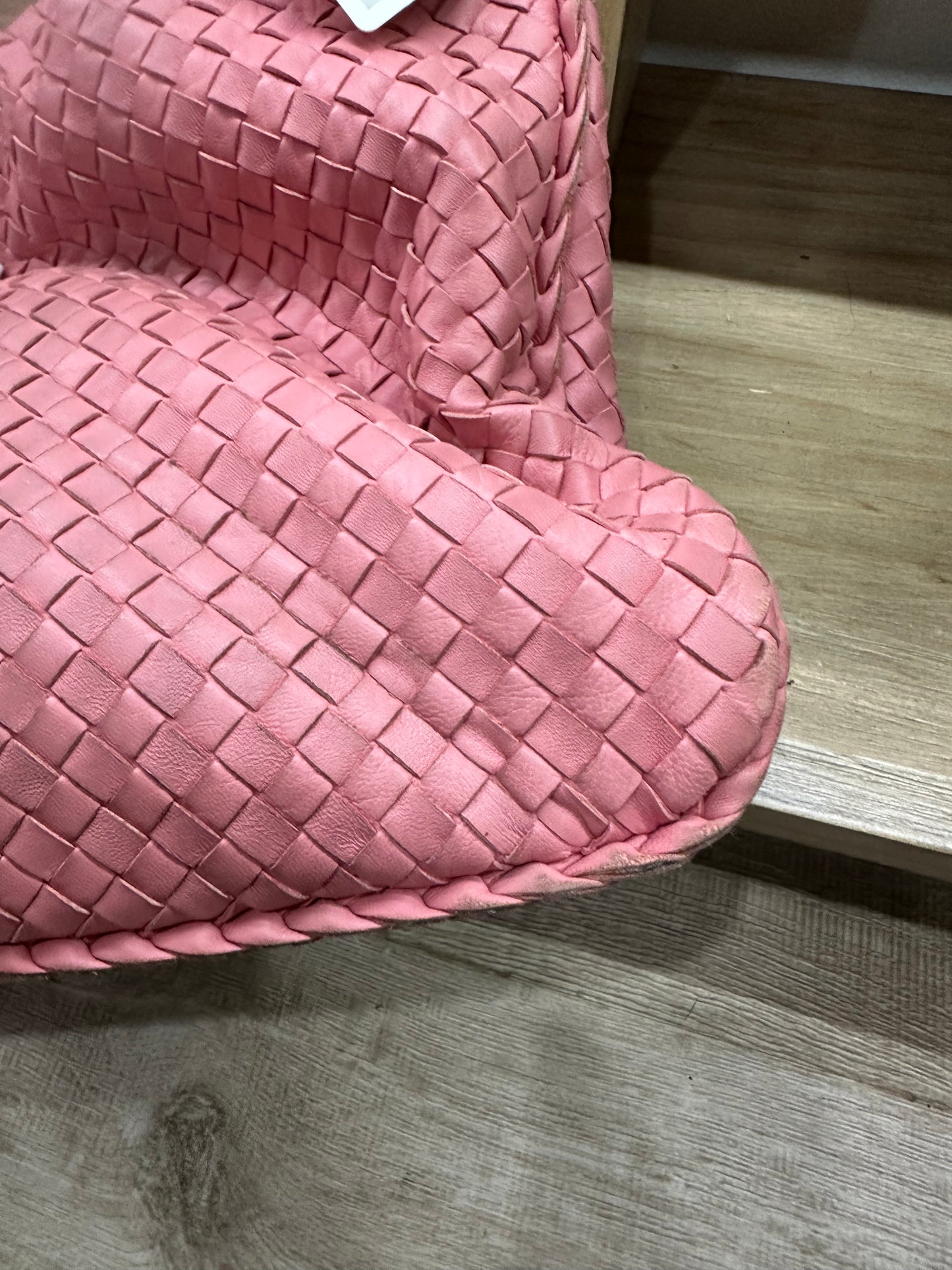 BOTTEGA VENETA Pink Leather Hobo Shoulder Bag