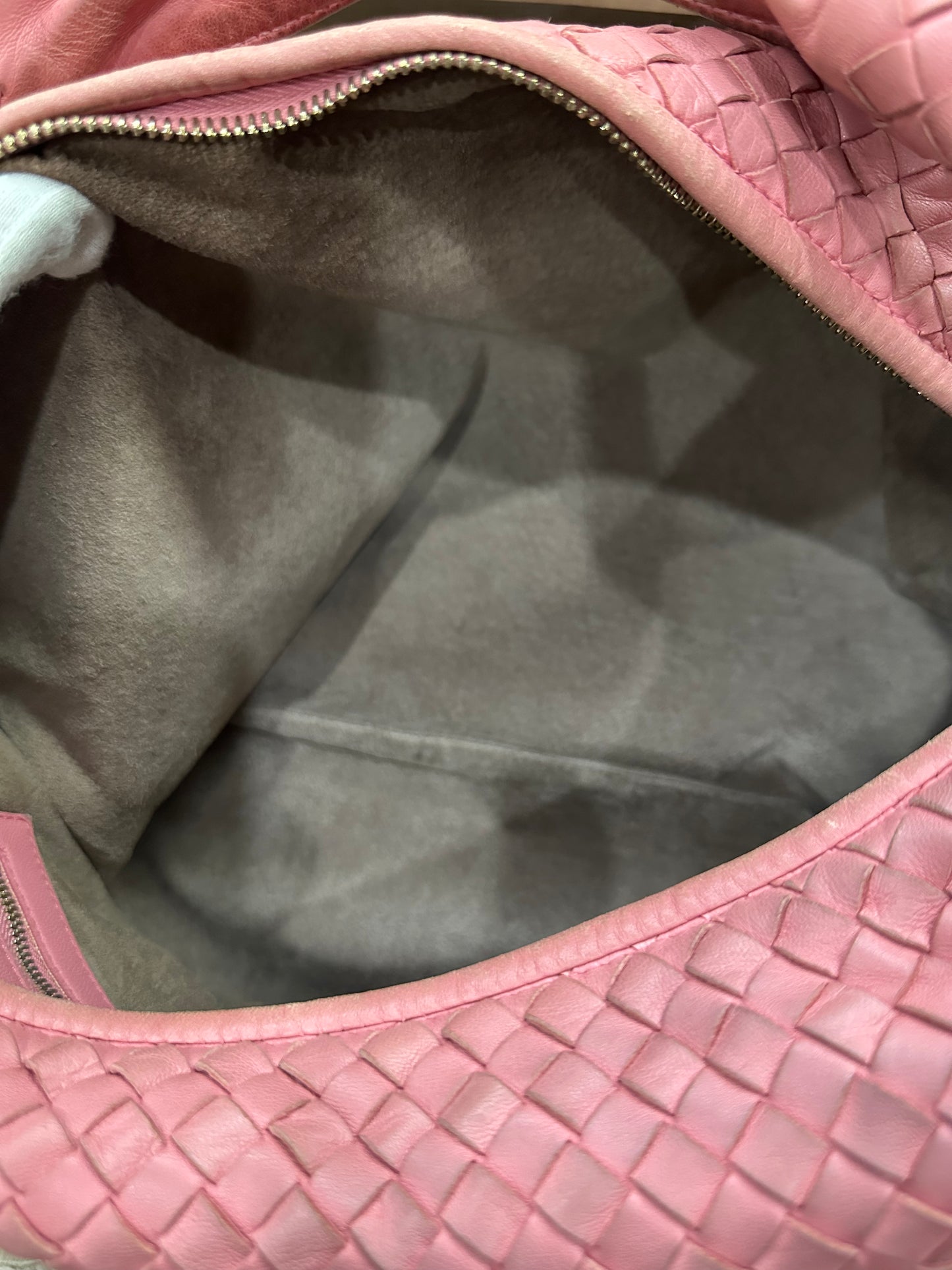 BOTTEGA VENETA Pink Leather Hobo Shoulder Bag
