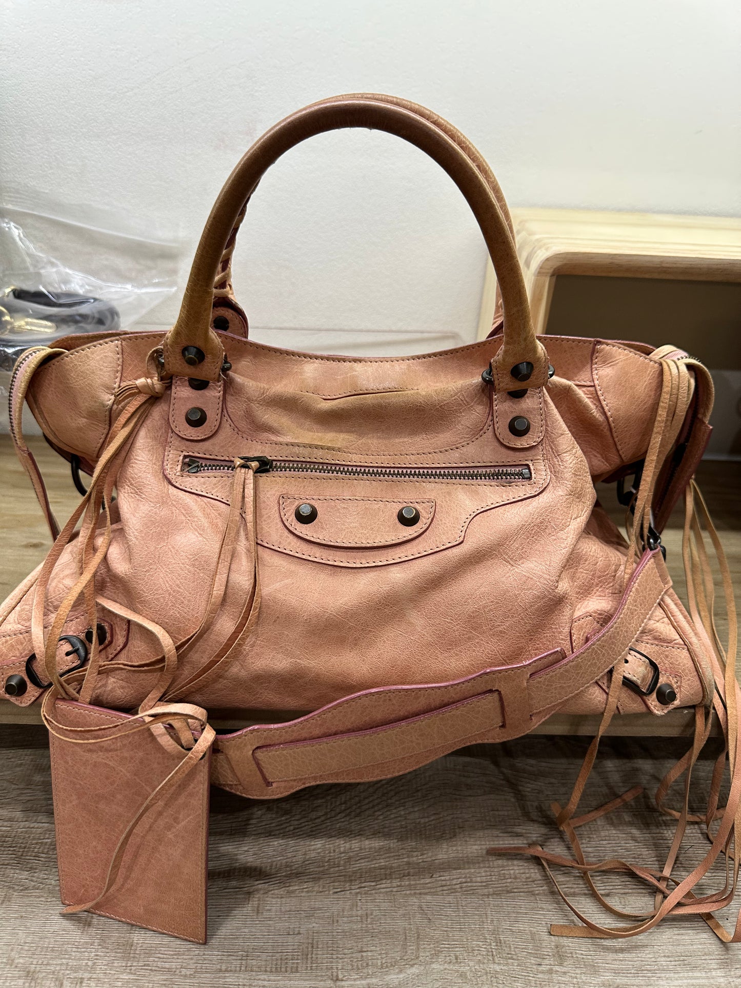 Balenciaga pink city bag