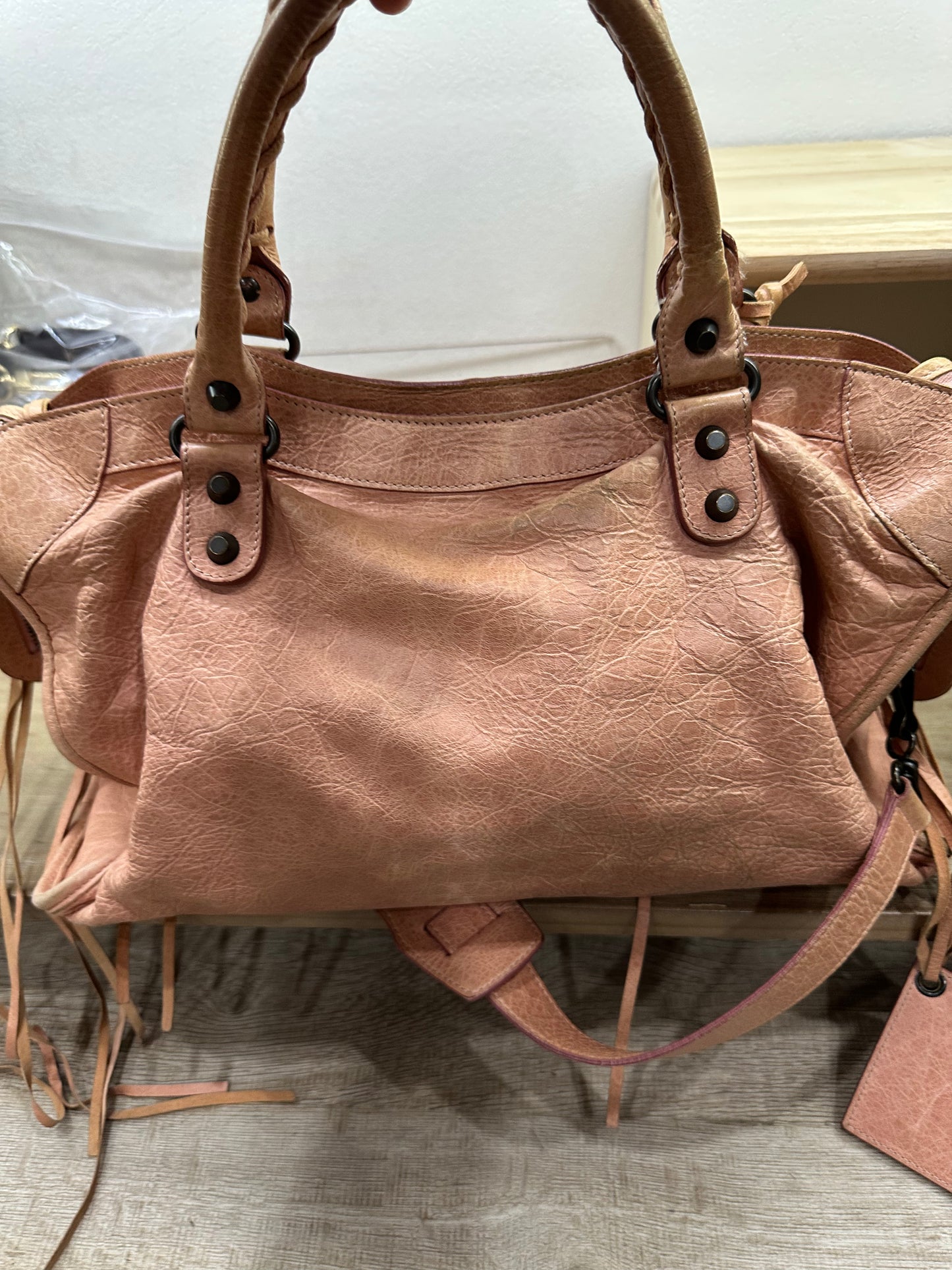Balenciaga pink city bag