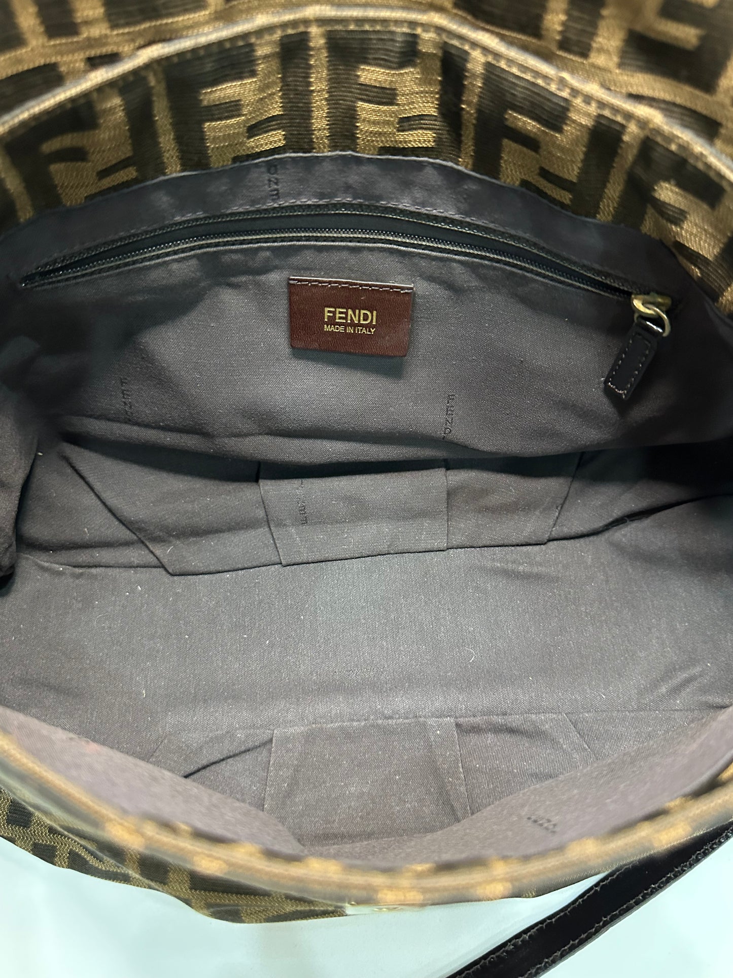 Fendi Zucca Mia Flap Shoulder Bag