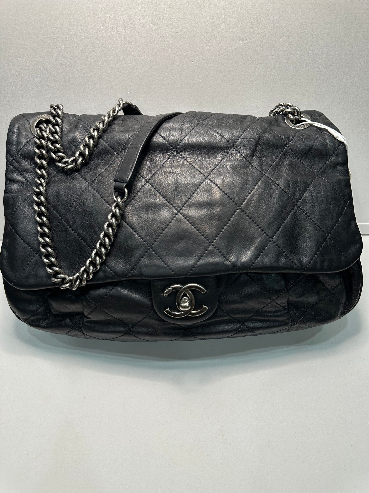 Chanel Calfskin Coco Pleats Flap Black