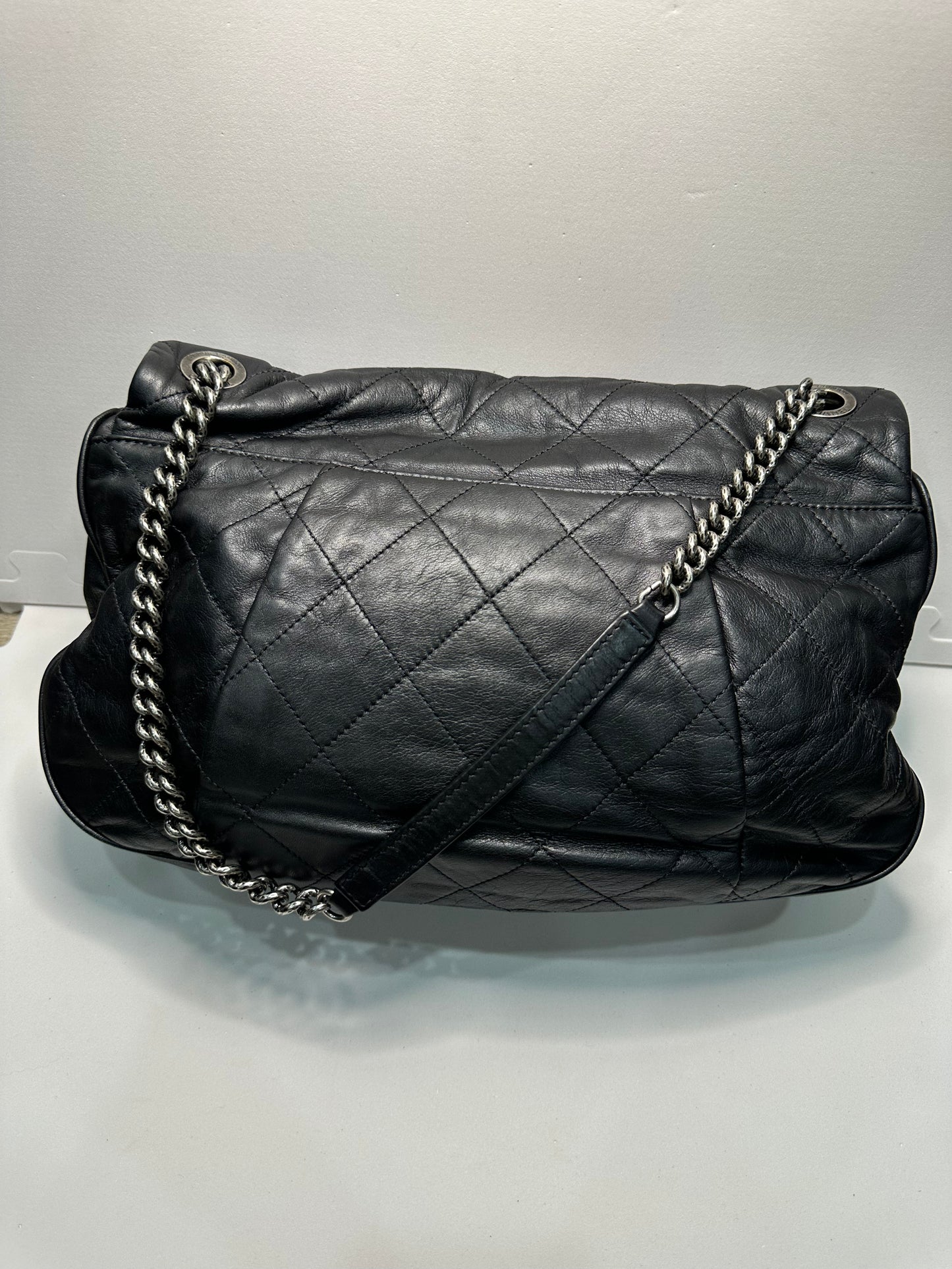 Chanel Calfskin Coco Pleats Flap Black