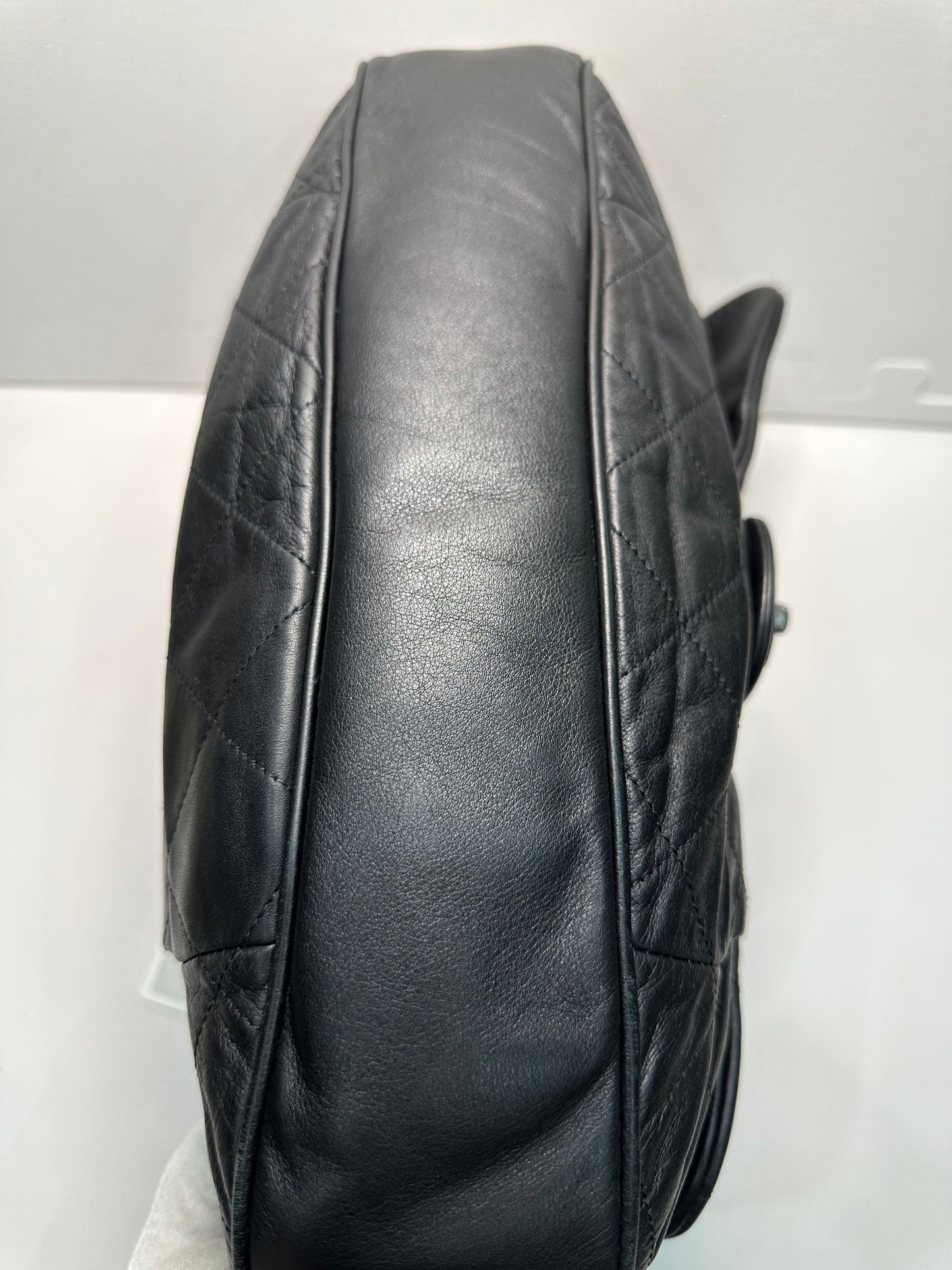 Chanel Calfskin Coco Pleats Flap Black