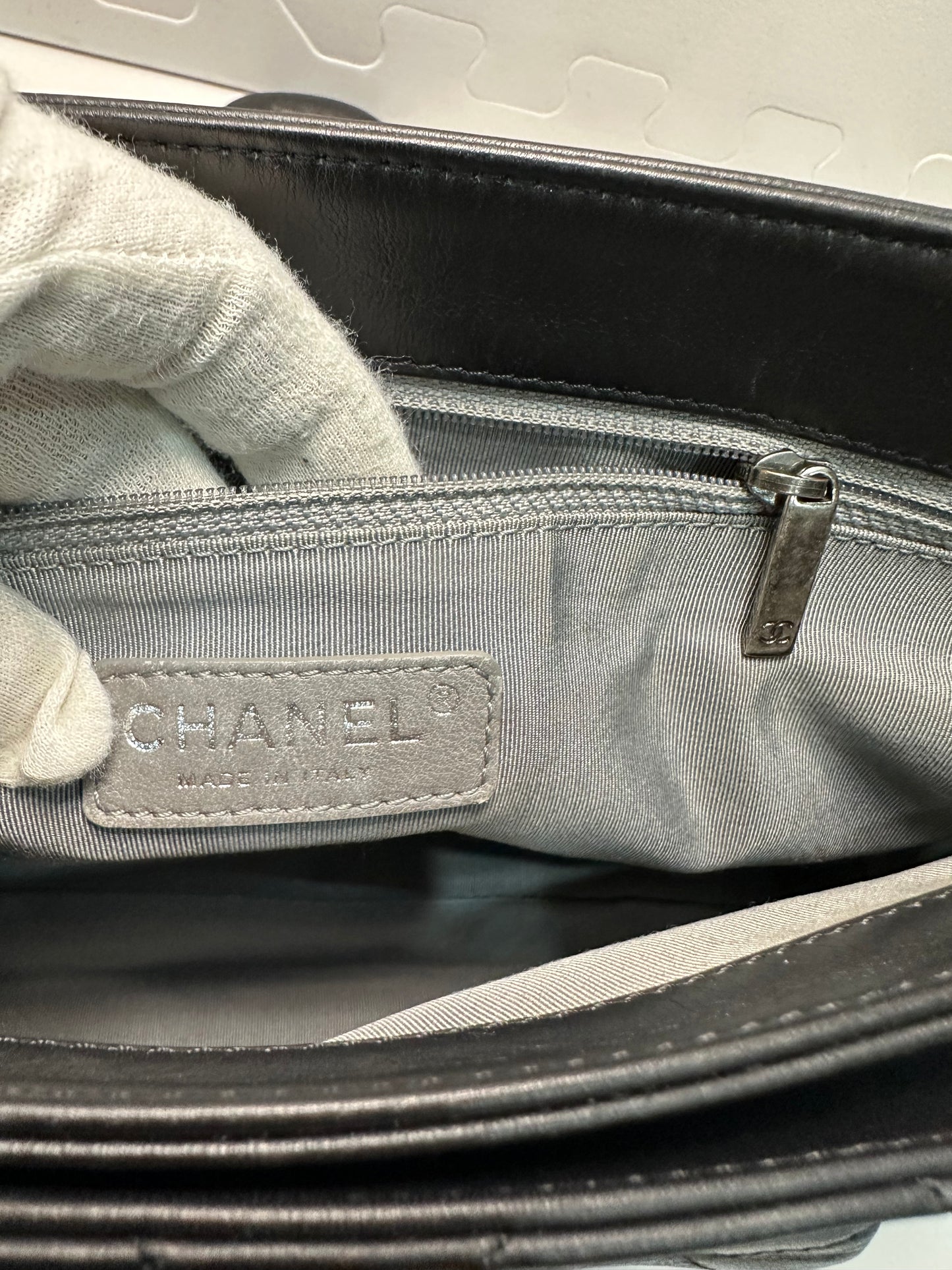 Chanel Calfskin Coco Pleats Flap Black