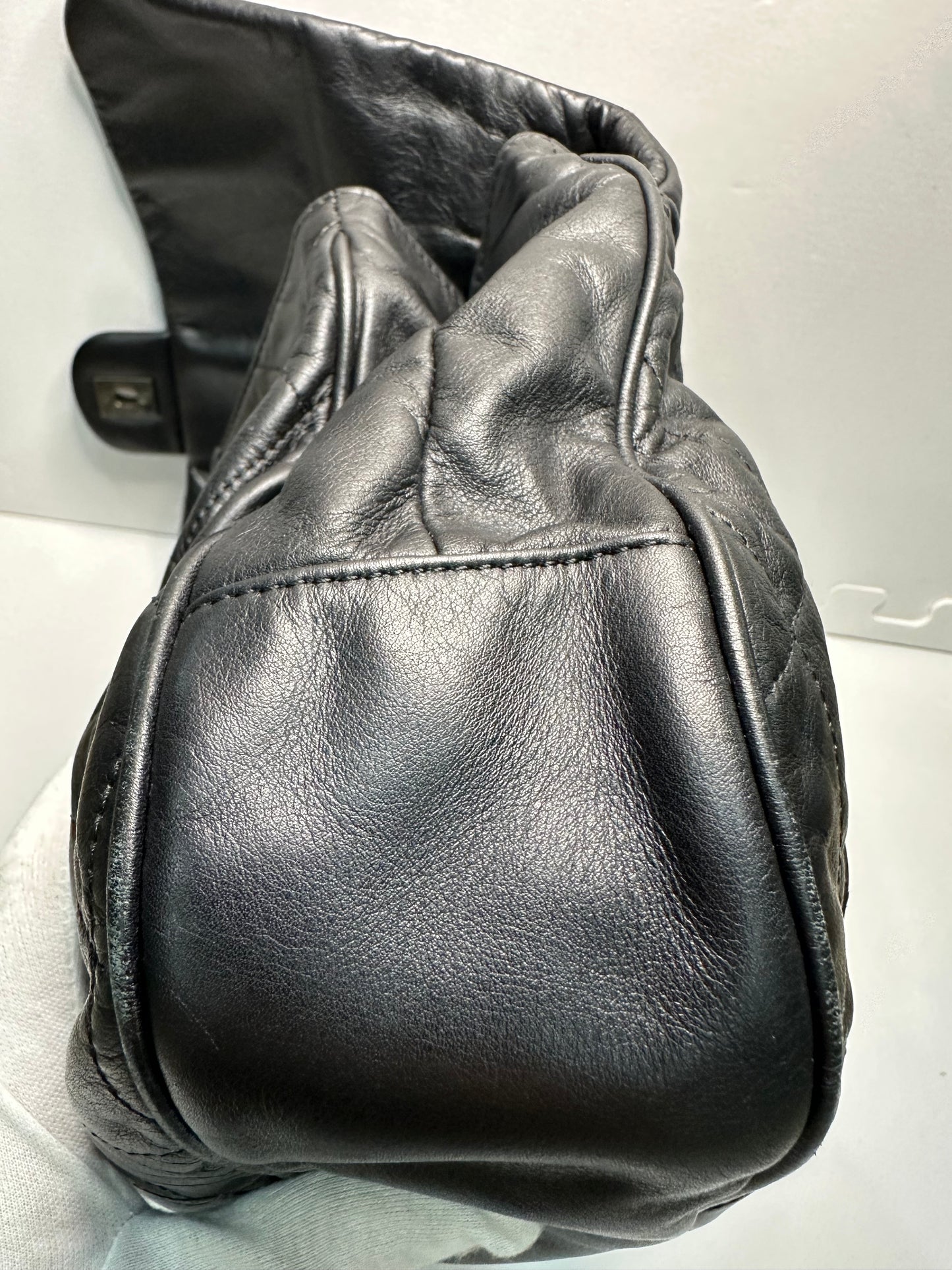 Chanel Calfskin Coco Pleats Flap Black