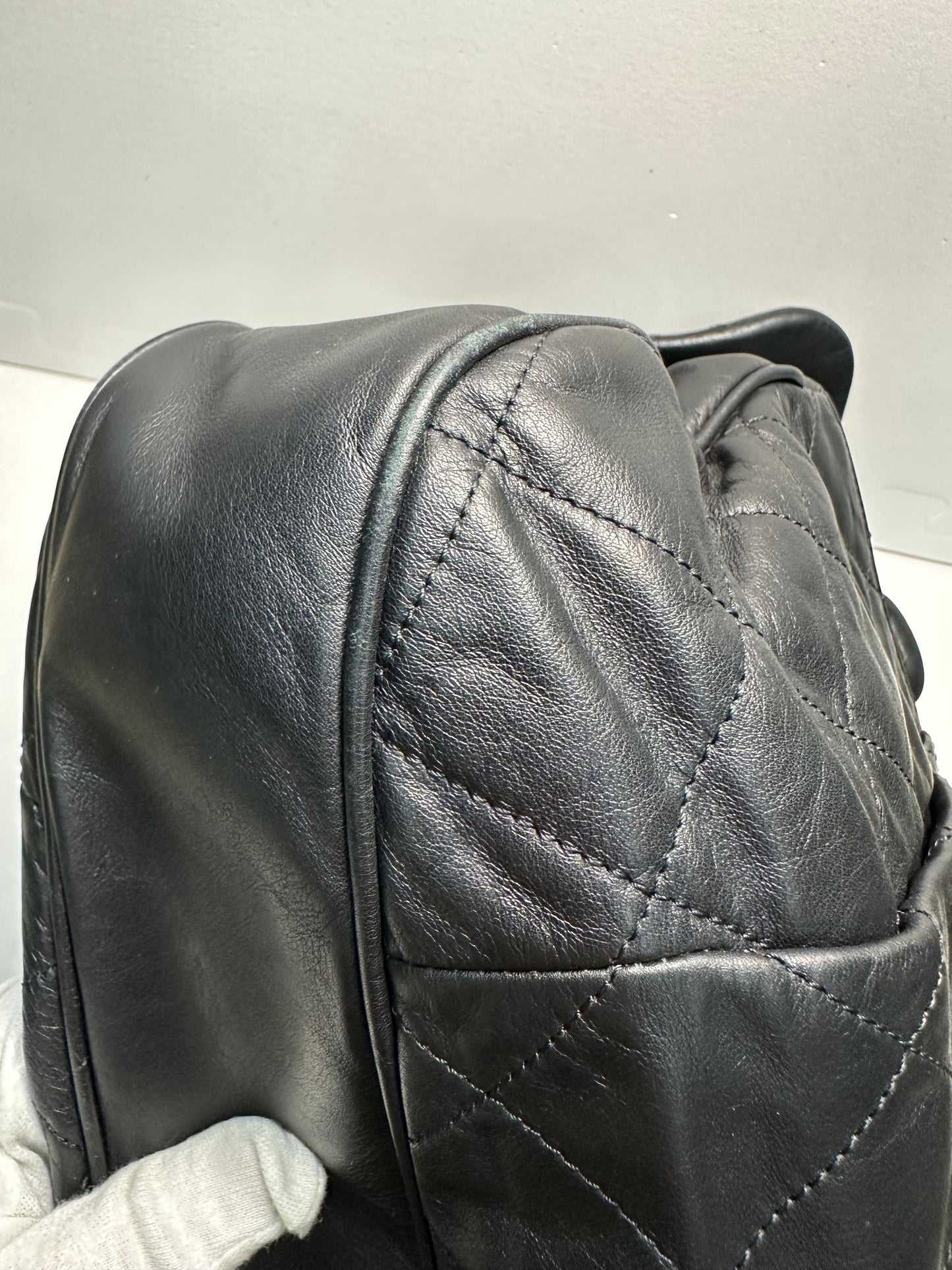 Chanel Calfskin Coco Pleats Flap Black
