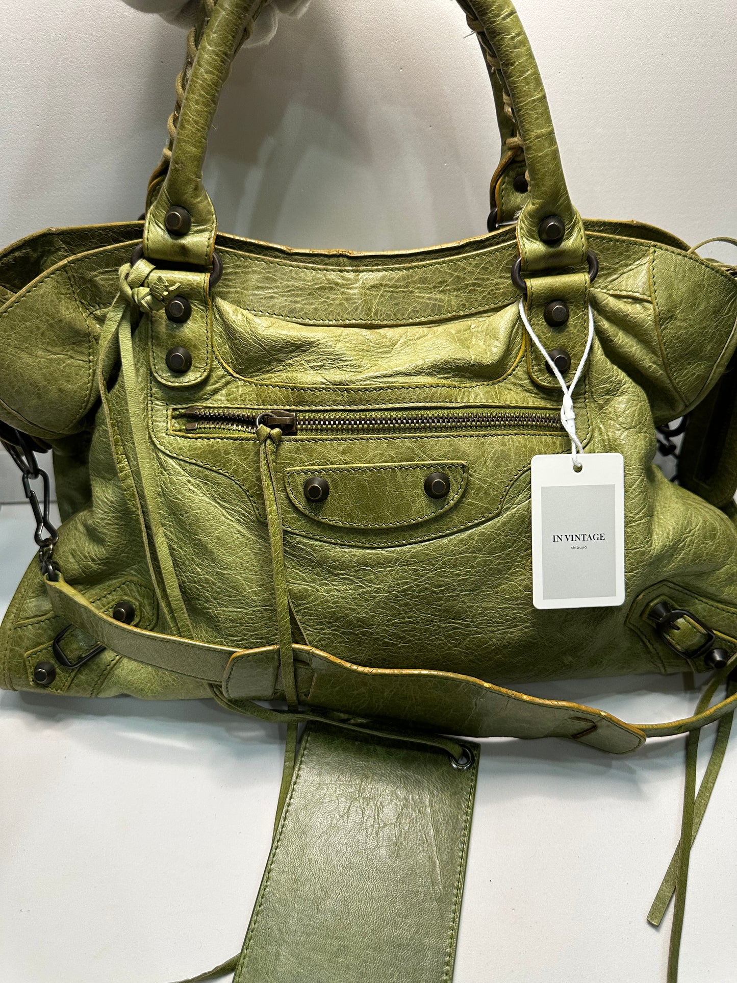 Balenciaga city bag green