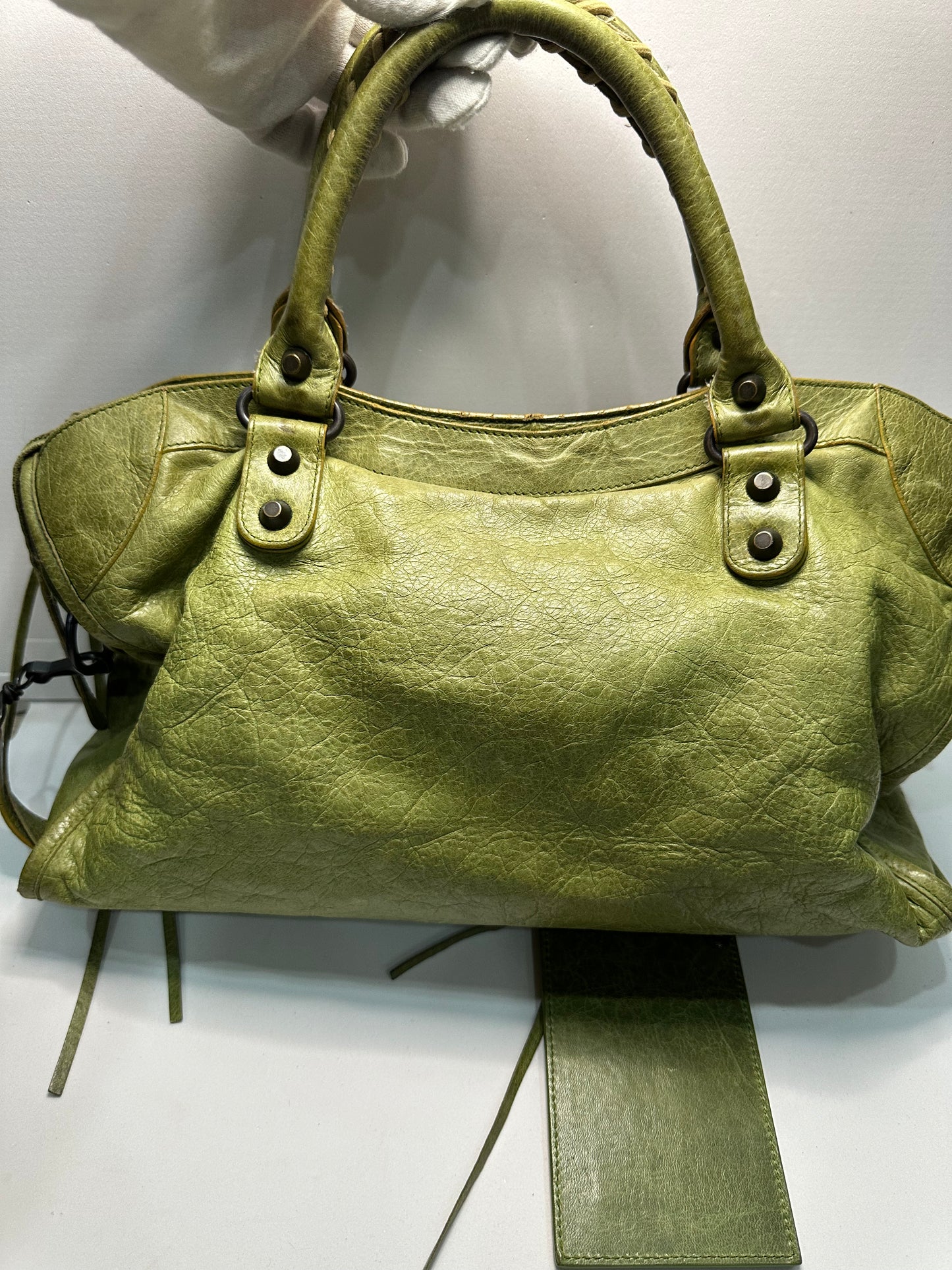 Balenciaga city bag green