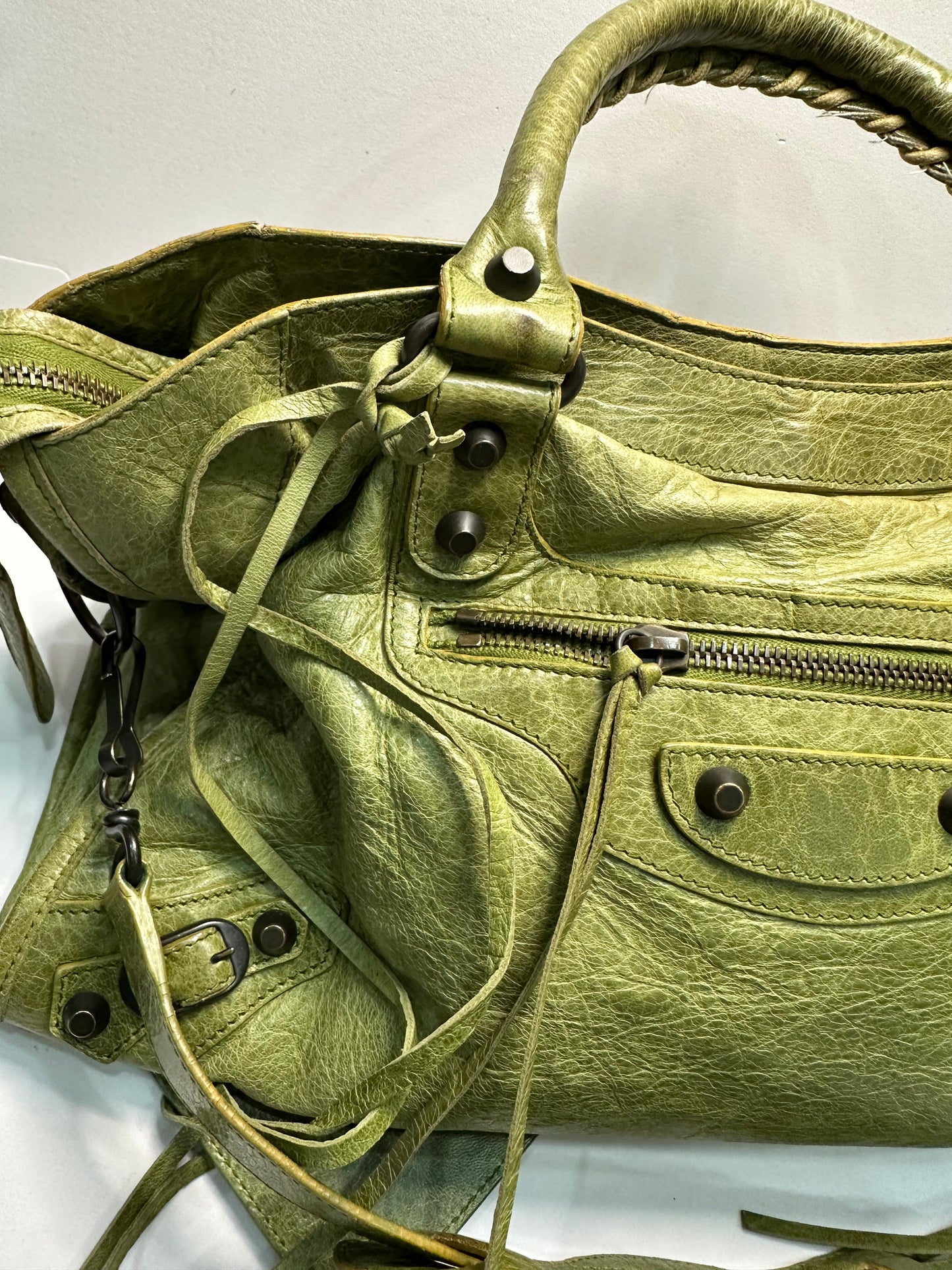 Balenciaga city bag green