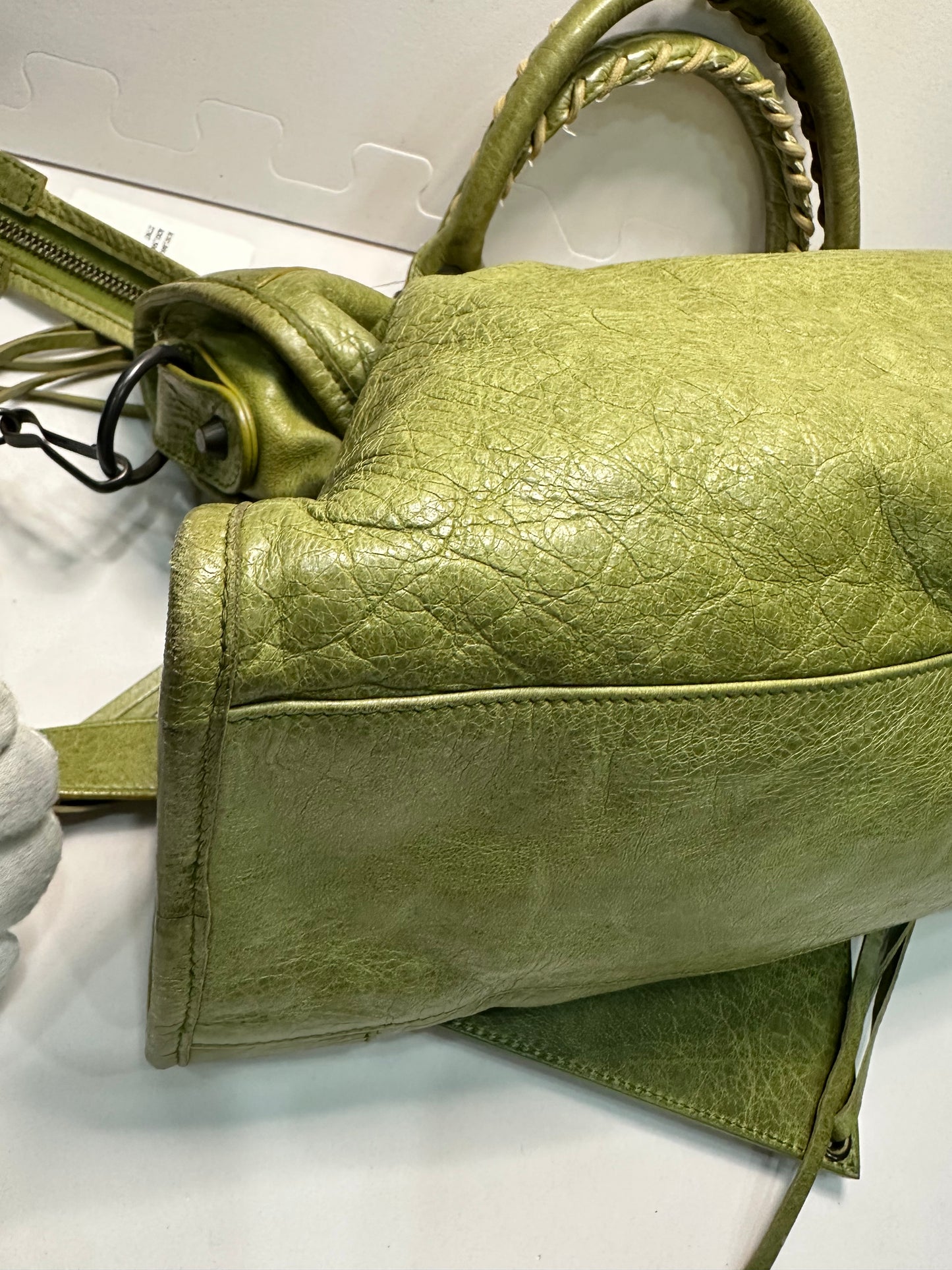 Balenciaga city bag green