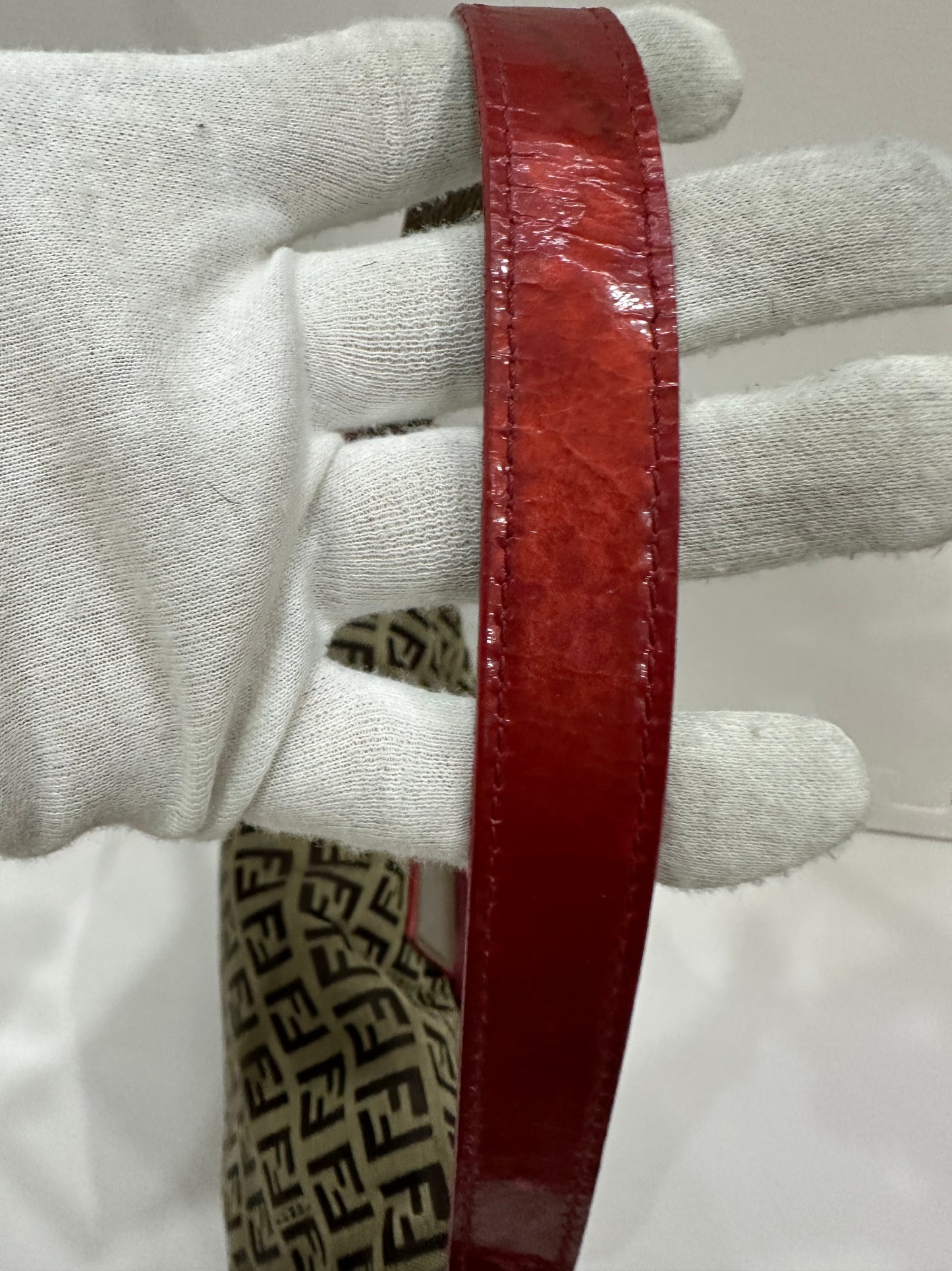 Fendi baguette lizard leather