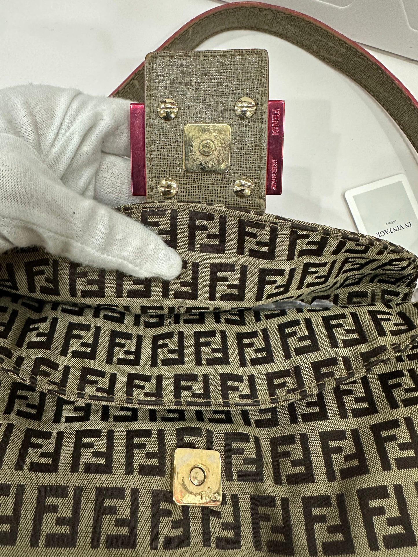 Fendi baguette lizard leather