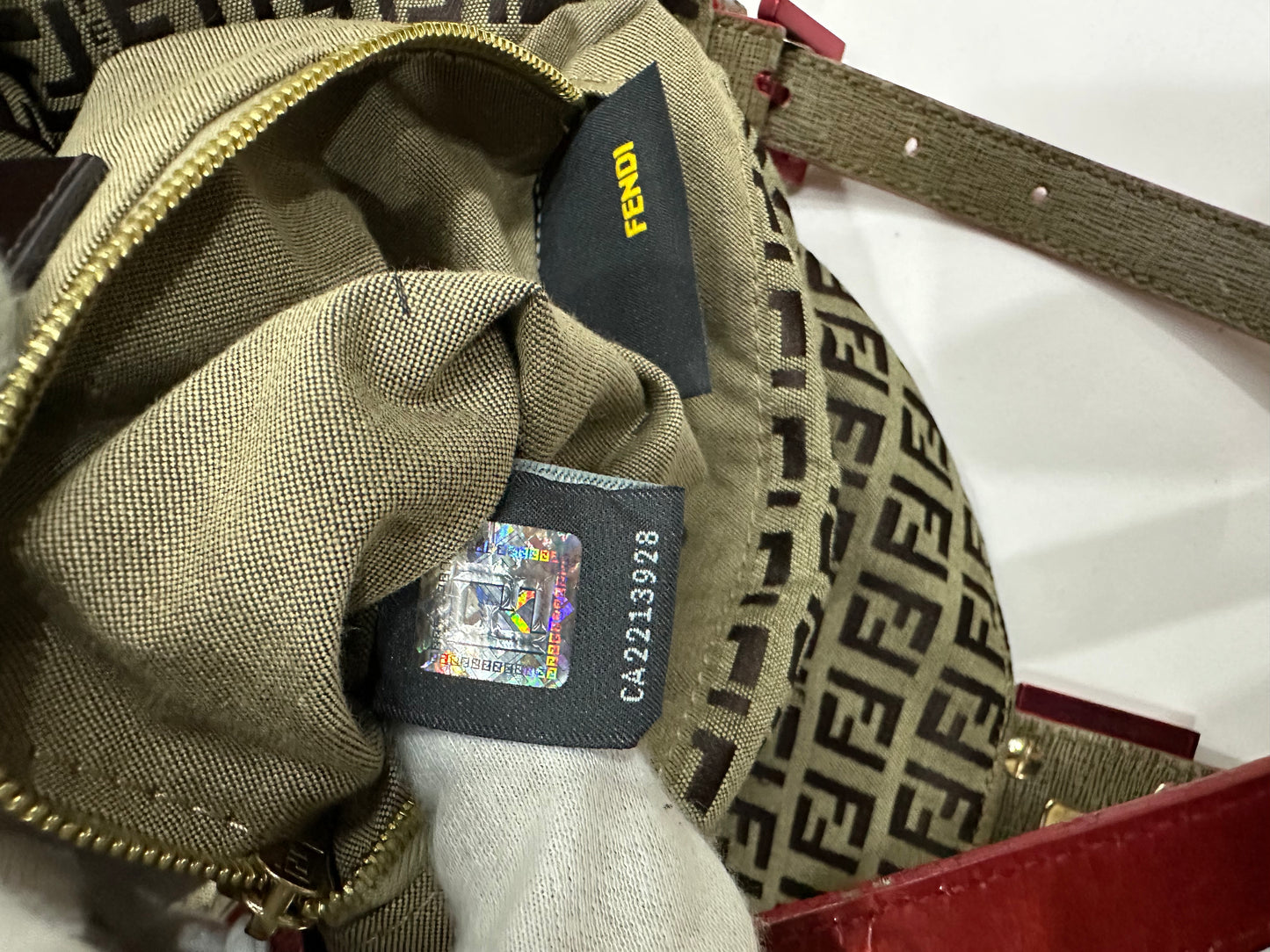Fendi baguette lizard leather