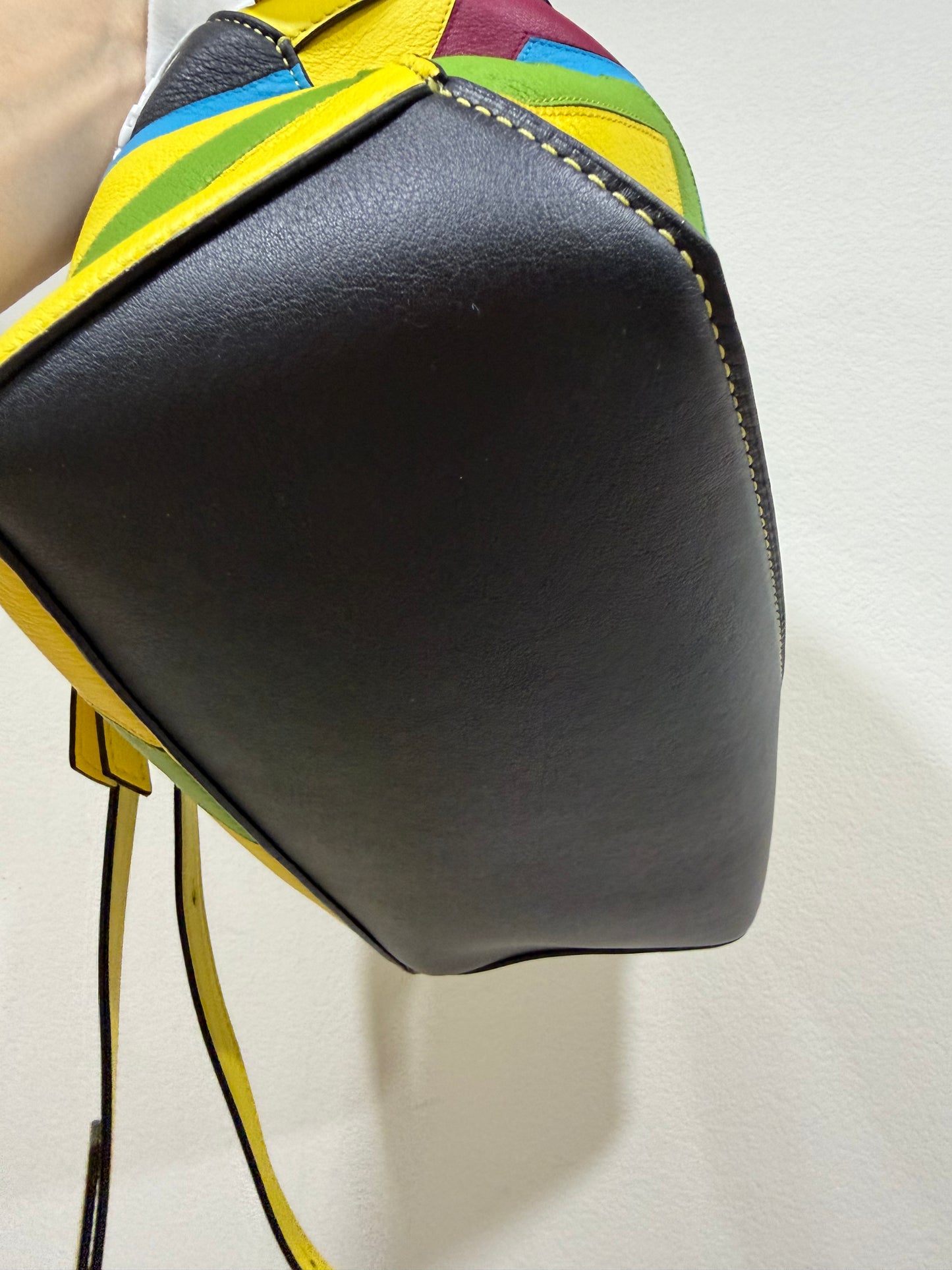 Loewe Calfskin Stripe Small Puzzle Edge Bag Multicolor