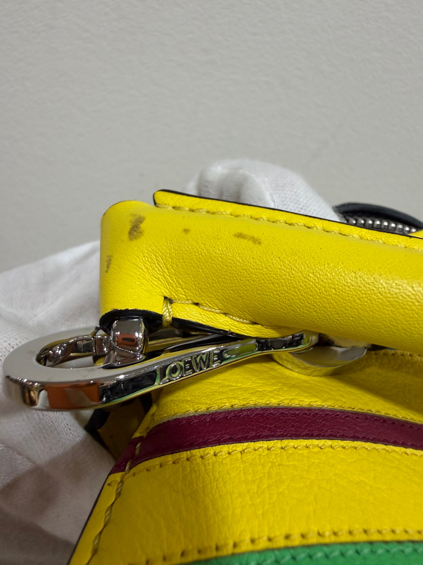Loewe Calfskin Stripe Small Puzzle Edge Bag Multicolor