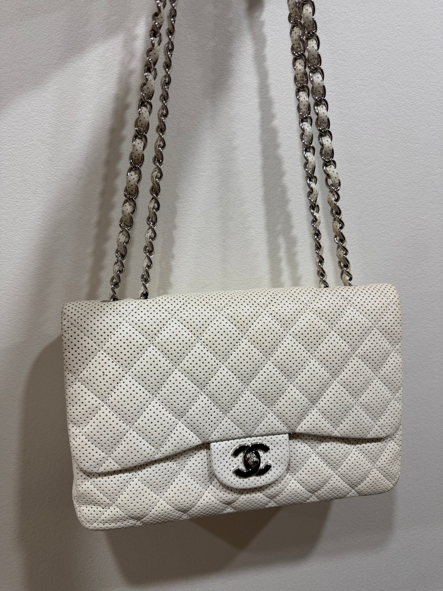 Chanel Jumbo Perforated Lambsikin
