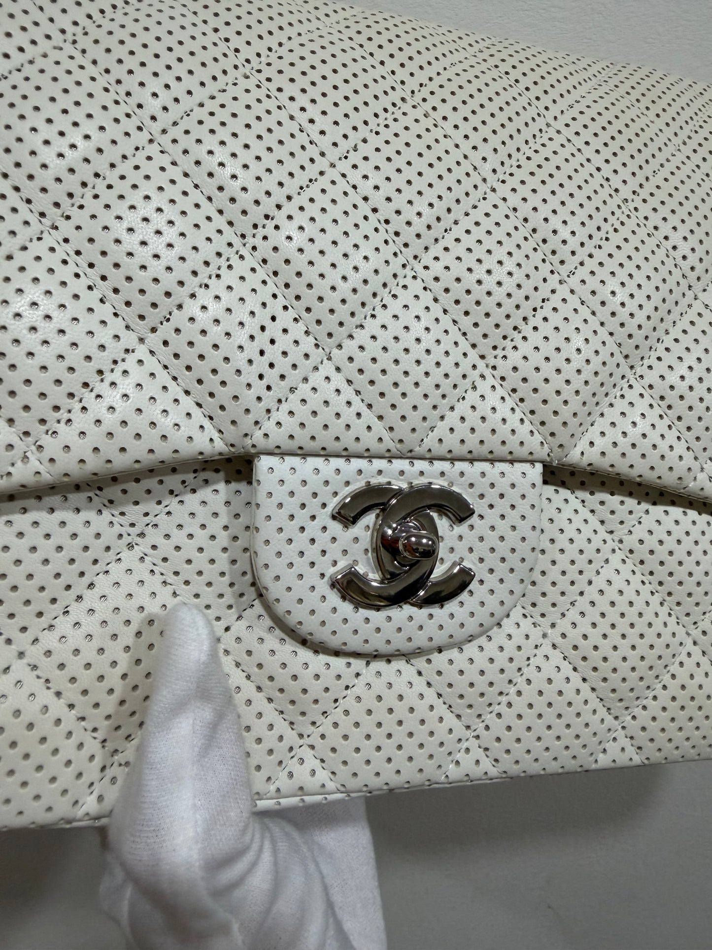 Chanel Jumbo Perforated Lambsikin