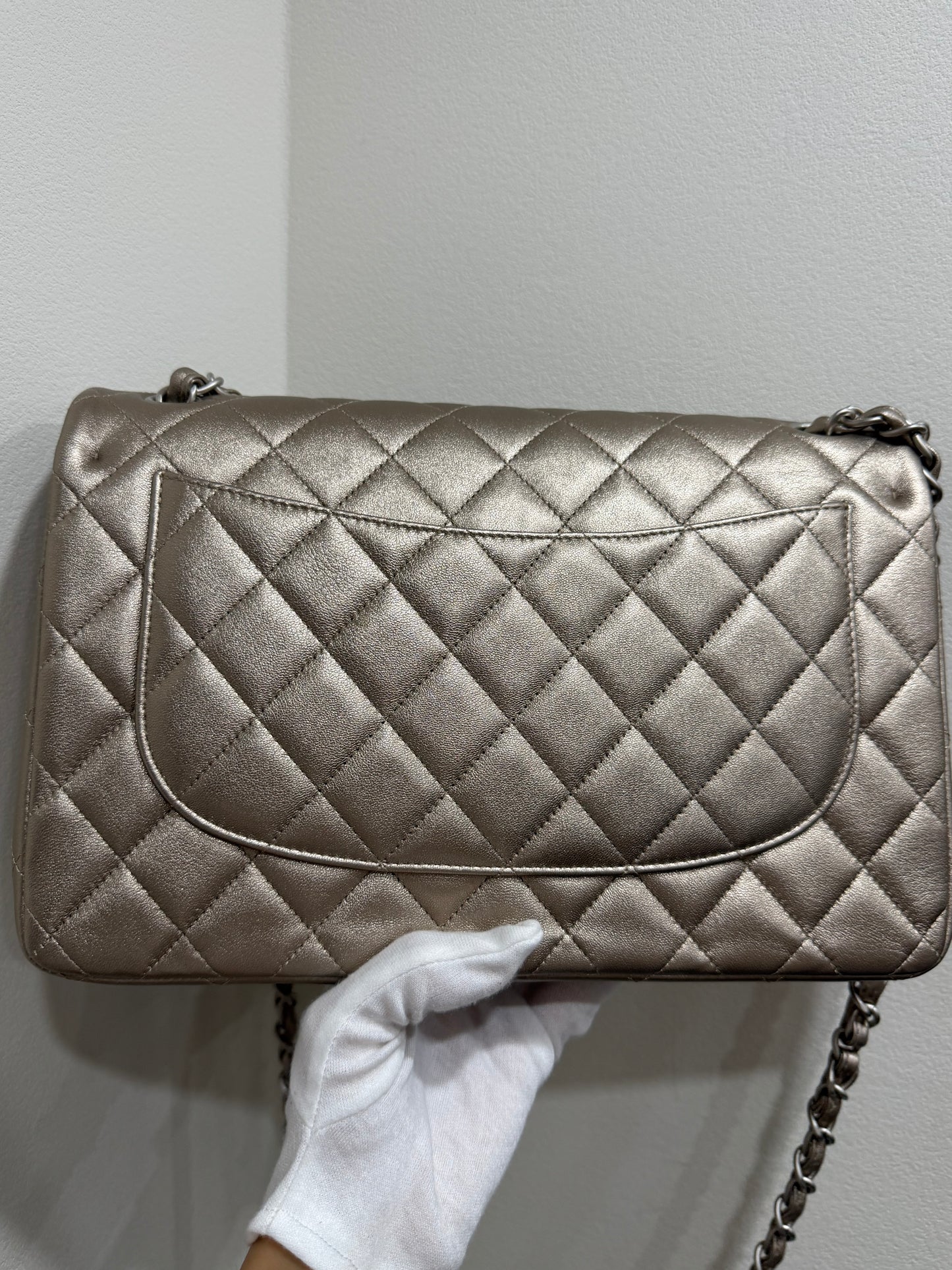 Chanel double flap champagne