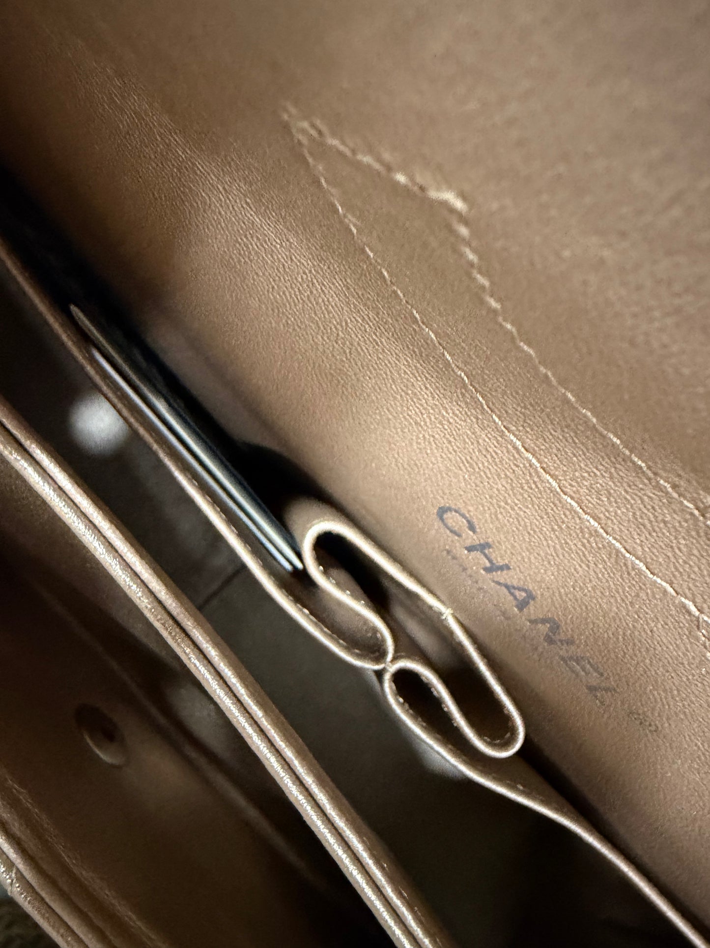 Chanel double flap champagne