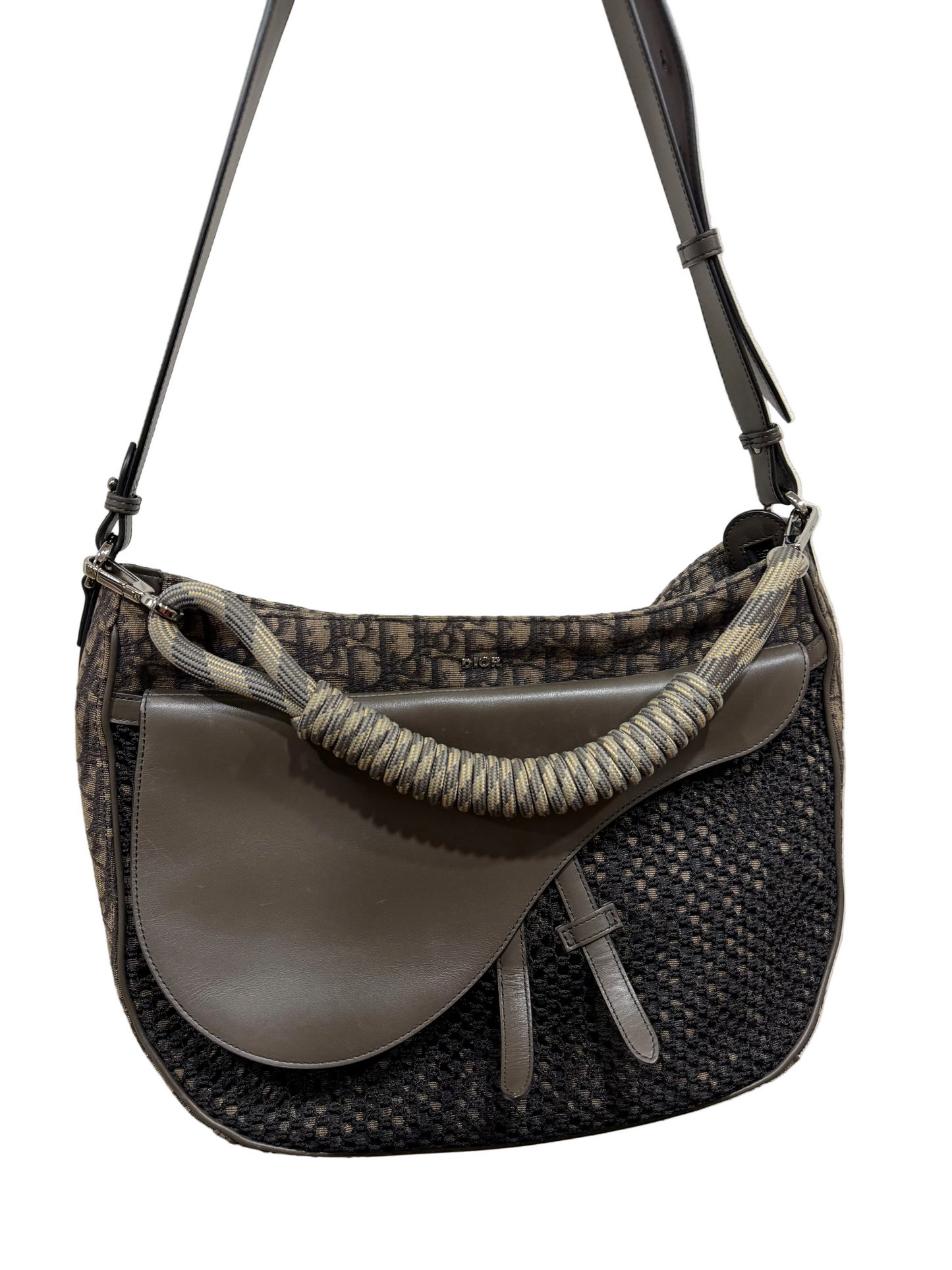 Christian Dior Rope handle saddle Oblique Canvas