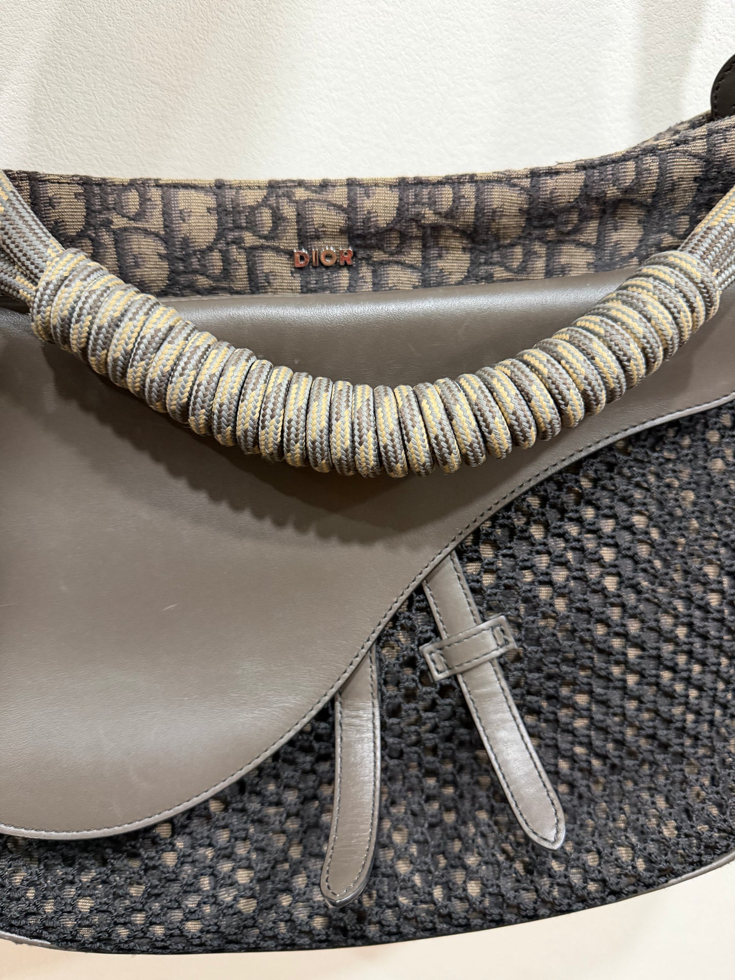 Christian Dior Rope handle saddle Oblique Canvas