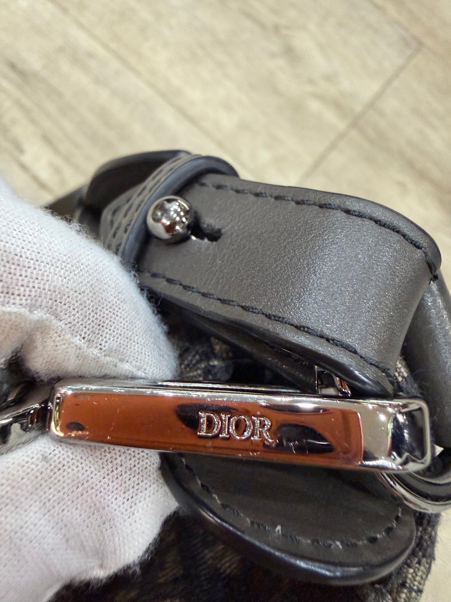 Christian Dior Rope handle saddle Oblique Canvas
