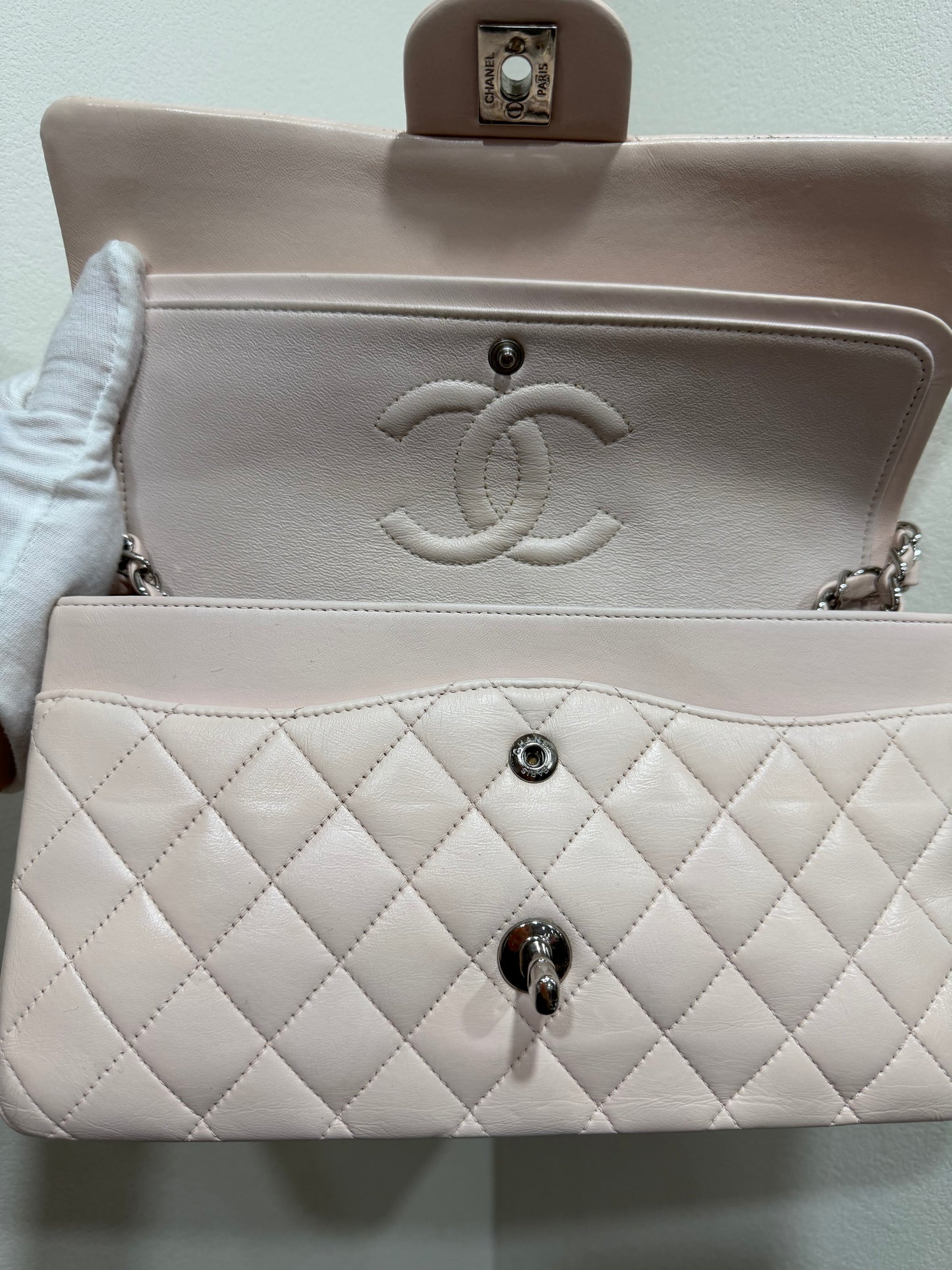 Chanel double flap baby pink