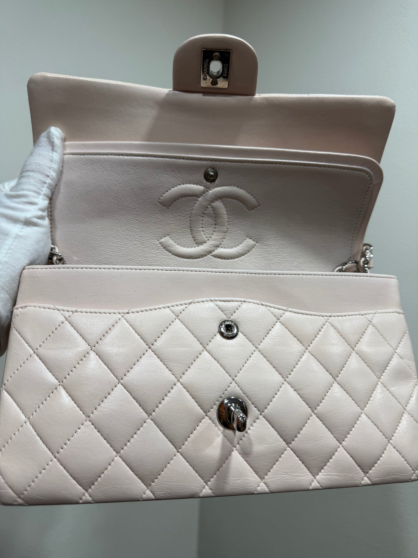 Chanel double flap baby pink