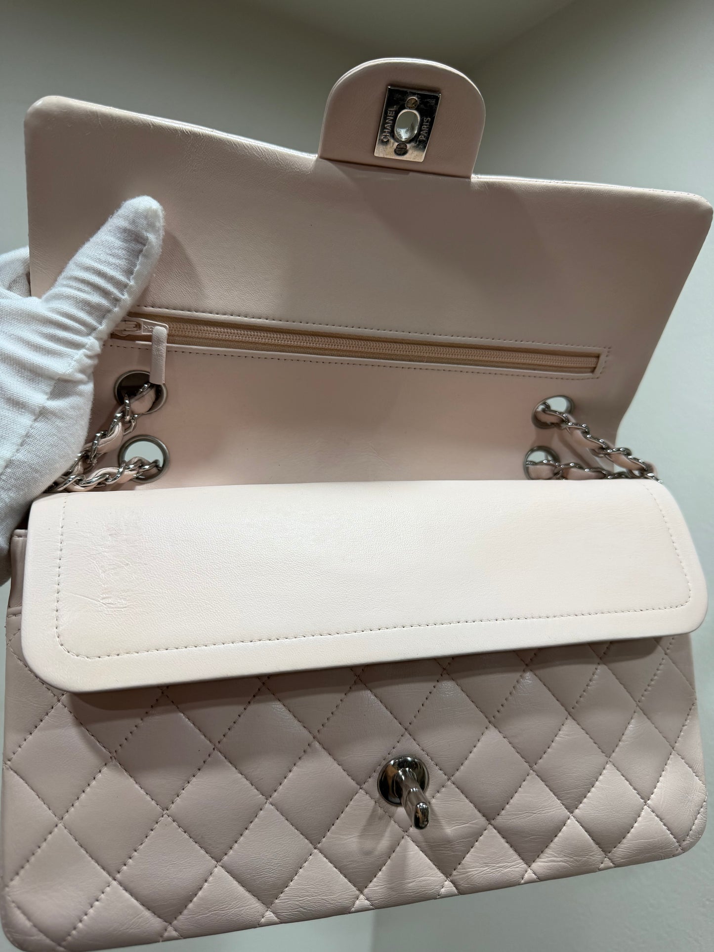 Chanel double flap baby pink