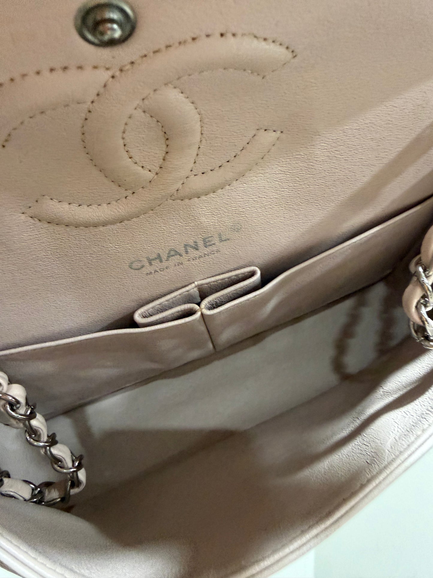 Chanel double flap baby pink