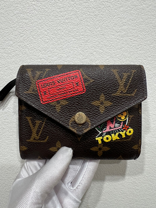 LOUIS VUITTON Victorine Wallet "My LV World Tour" Monogram Canvas Tokyo Themed Patch