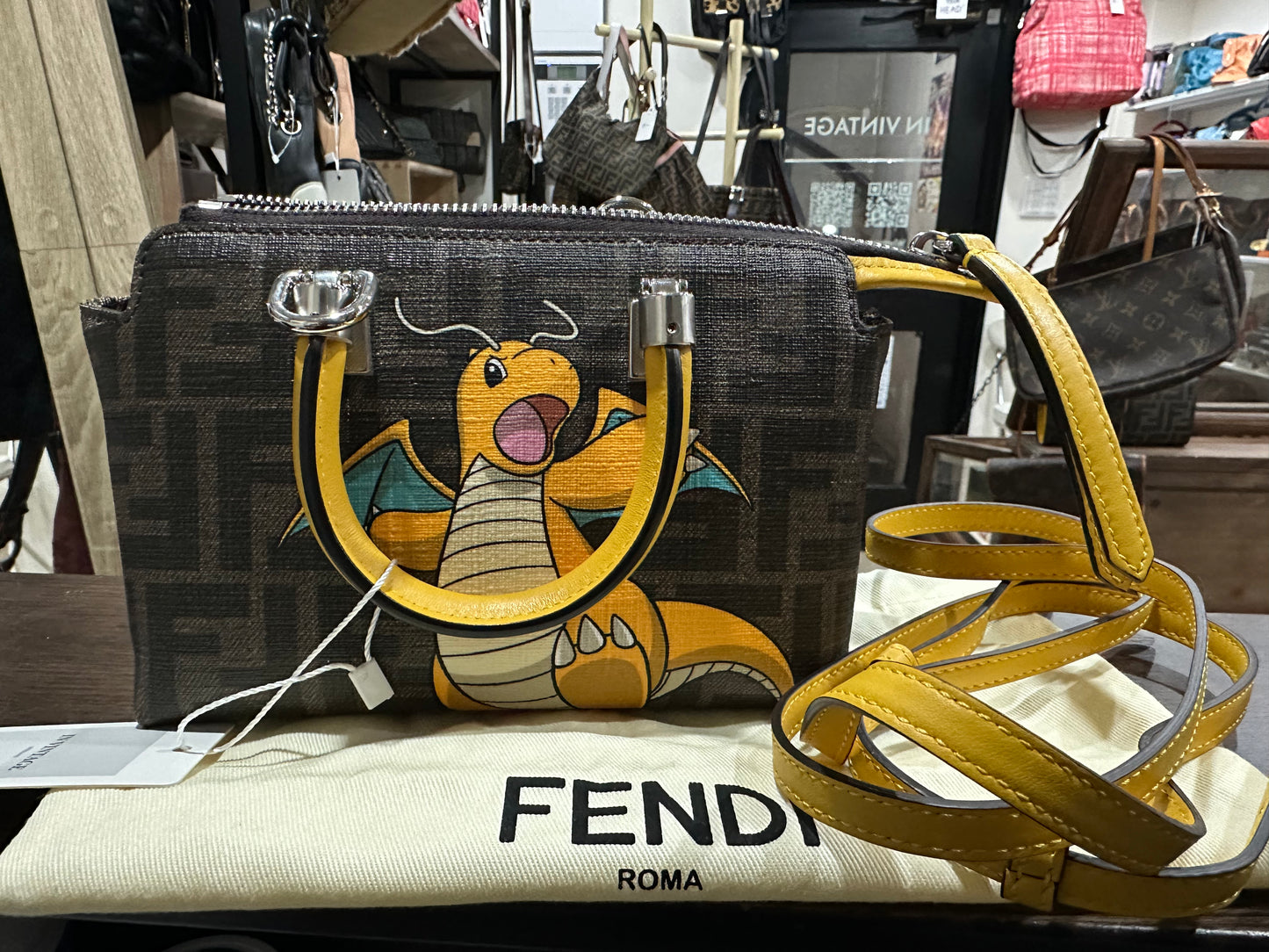 Fendi x FRGMT x Pokemon Mini Dragonite 2way bag