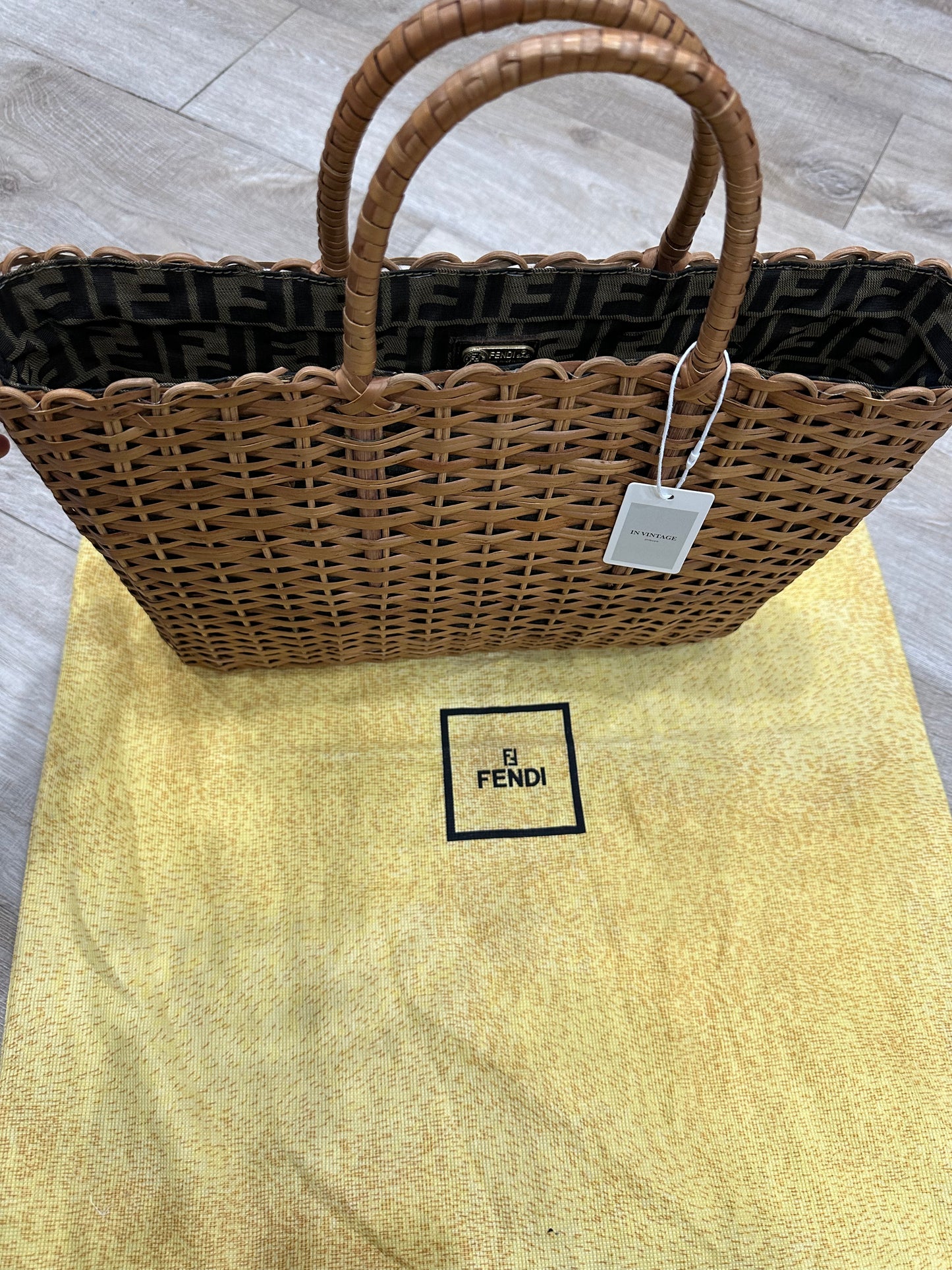 Fendi vintage straw basket bag