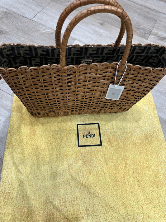 Fendi vintage straw basket bag