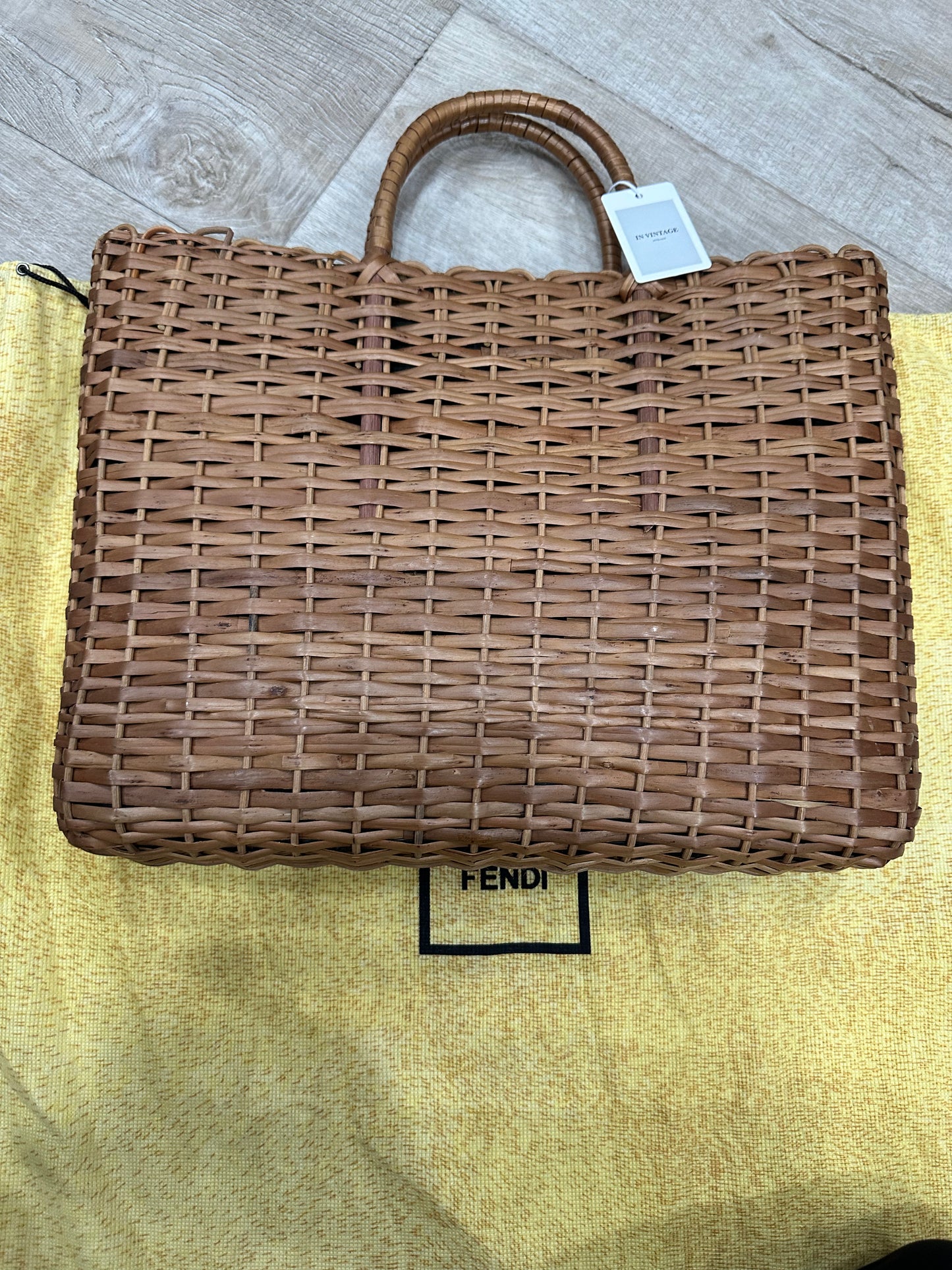 Fendi vintage straw basket bag