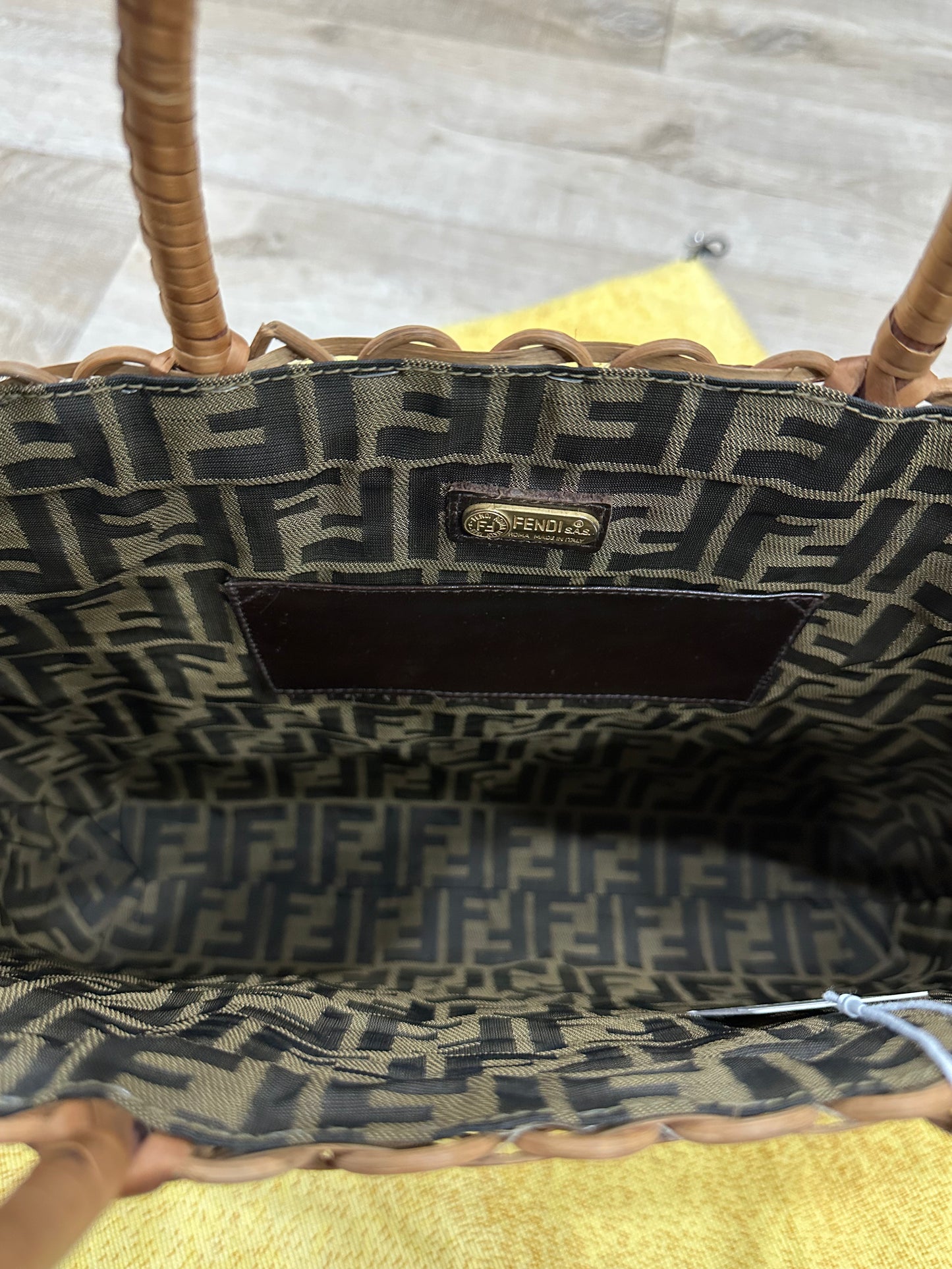 Fendi vintage straw basket bag