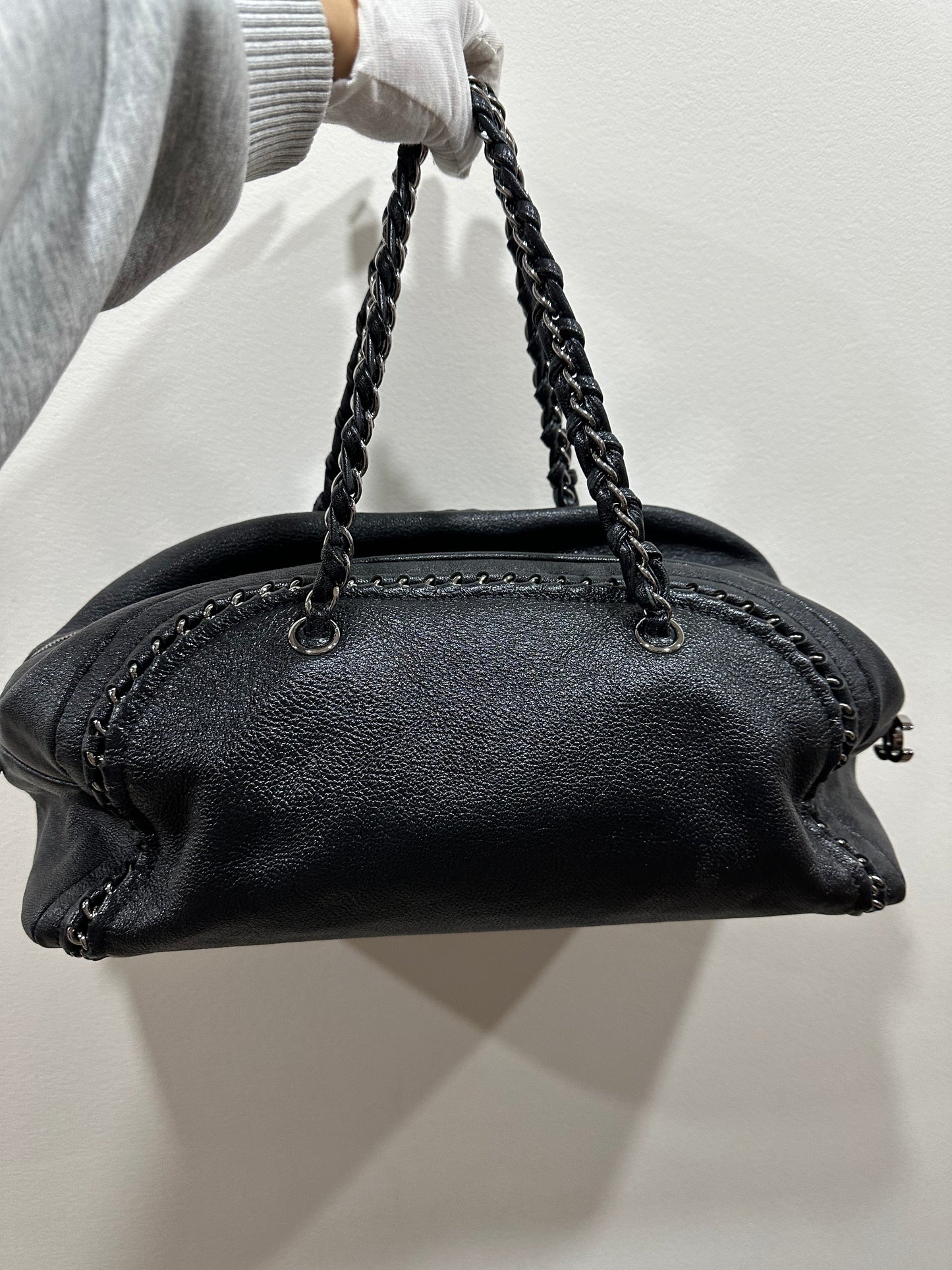 CHANEL leather Boston bag